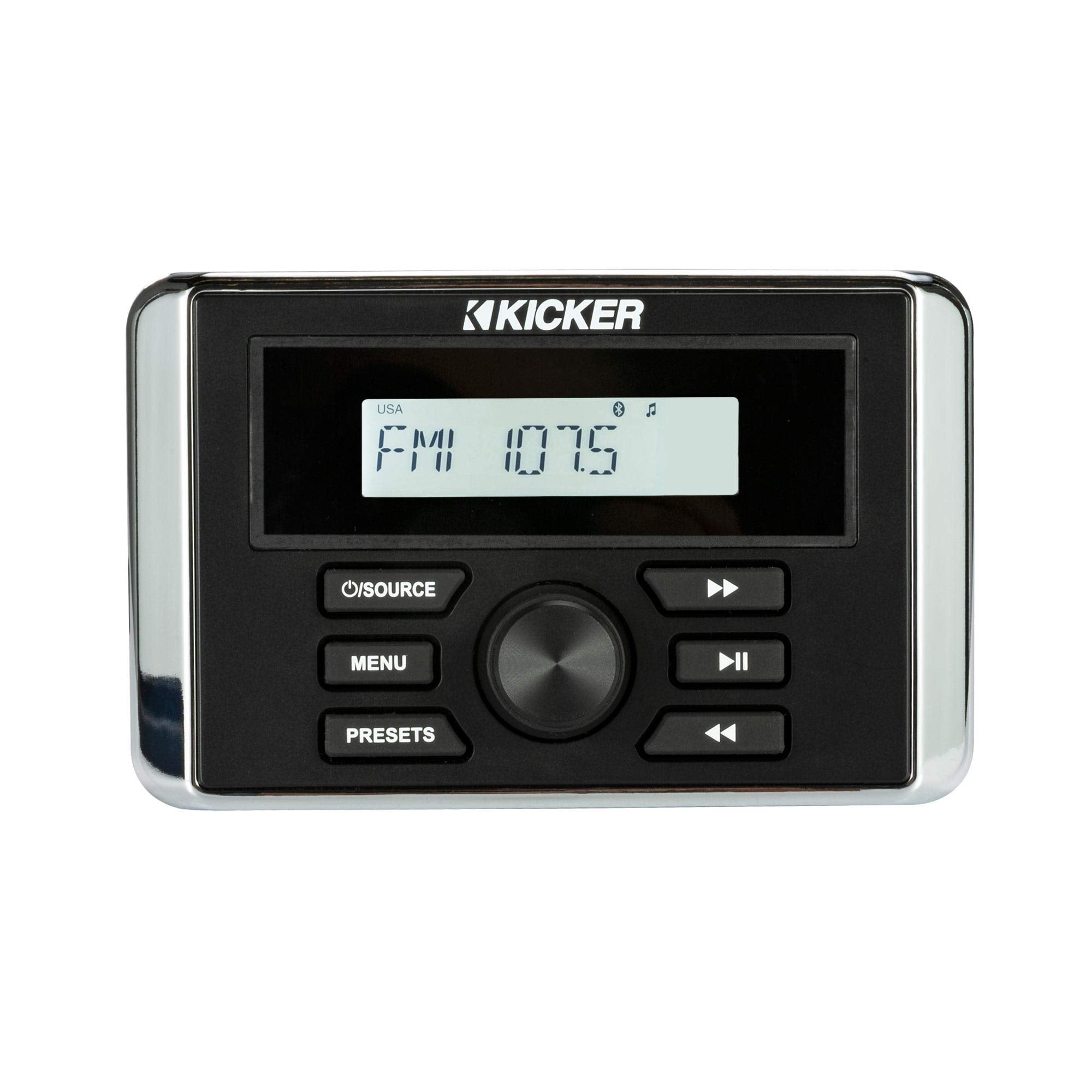 Kicker 46Kmc3 Weather Resistant Gauge Style Media Center With Bluetooth