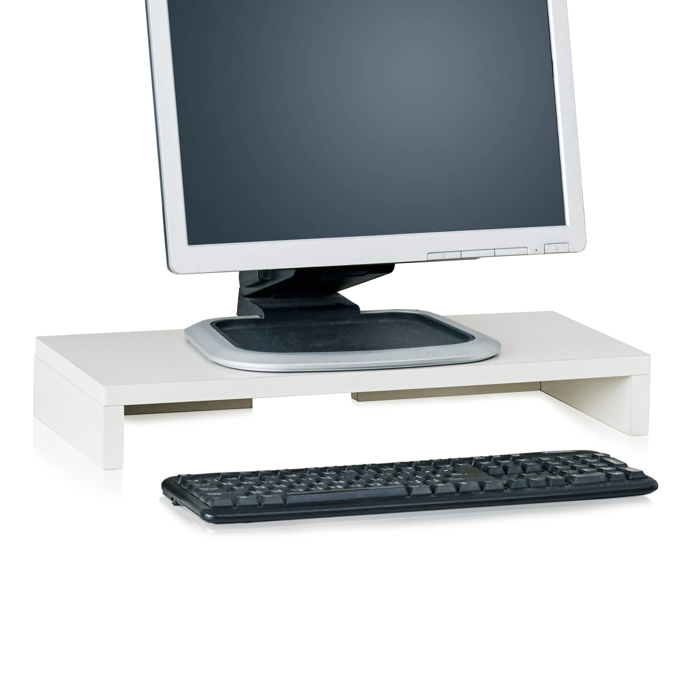 Way Basics Tv Pc Desktop Modern Computer Monitor Stand Screen Riser (Tool Free Assembly And Uniquely Crafted From Sustainable No