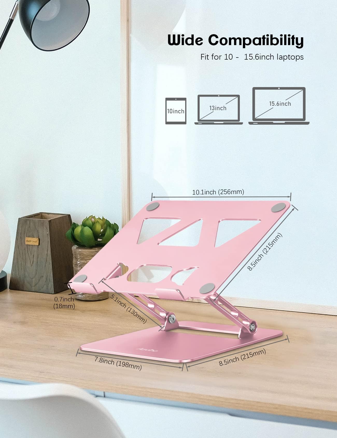 Aoviho Laptop Stand Holder   Adjustable Desk Laptop Riser   Foldable Notebook Computer Stands For Macbook Air Pro Hp Lenovo Dell