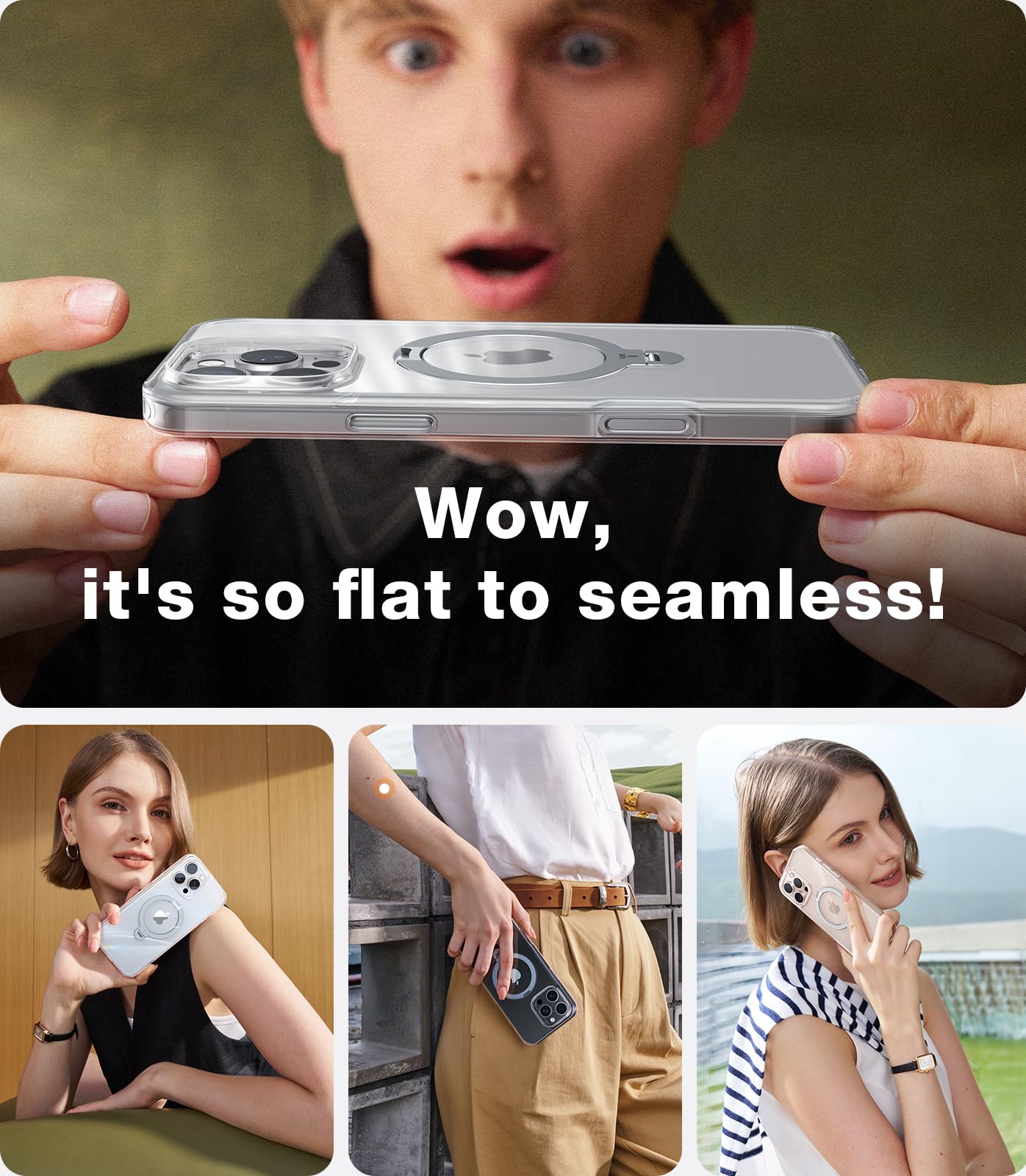 Torras 360 Spin Magnetic Stand Case For Iphone 16 Pro Max Case, Fit For Magsafe, 12Ft Military Grade Protective Case For 16 Pro