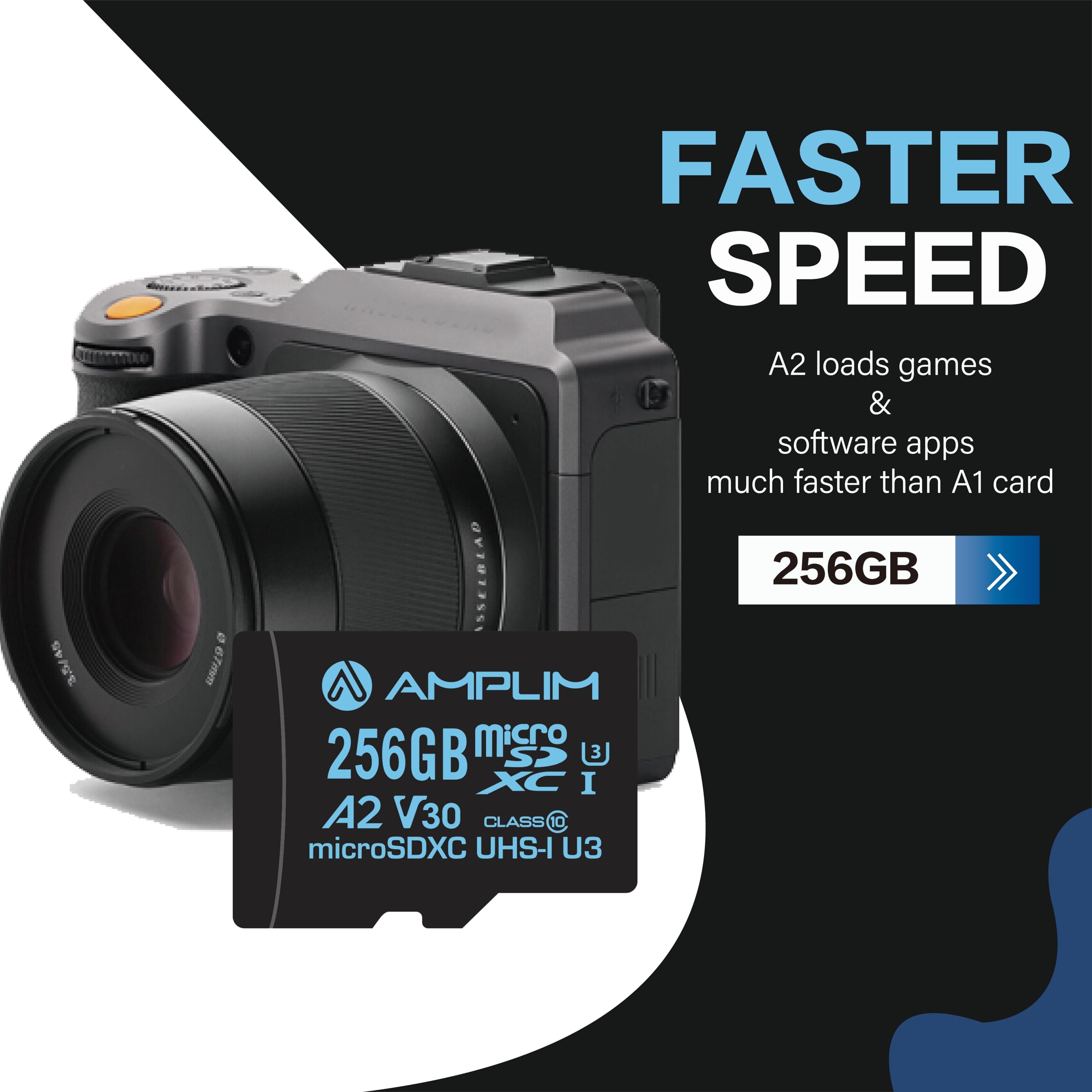 Amplim Micro Sd Card 256Gb | Microsd Memory Plus Adapter | Extreme High Speed 170Mb/S A2 Microsdxc U3 Class 10 V30 Uhs I For Nin