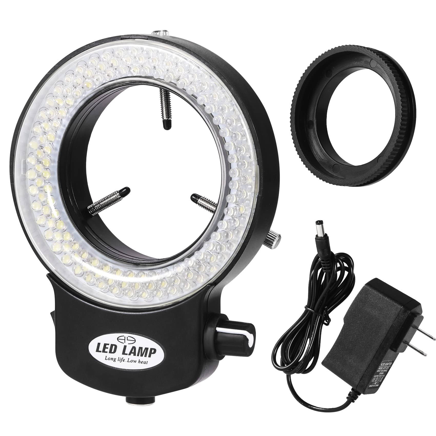 Annhua 144 Led Ring Microscope Light Adjustable Illuminator, Microscope Lamp Led Ring Light Source For Lab Stereo Microscopes, C