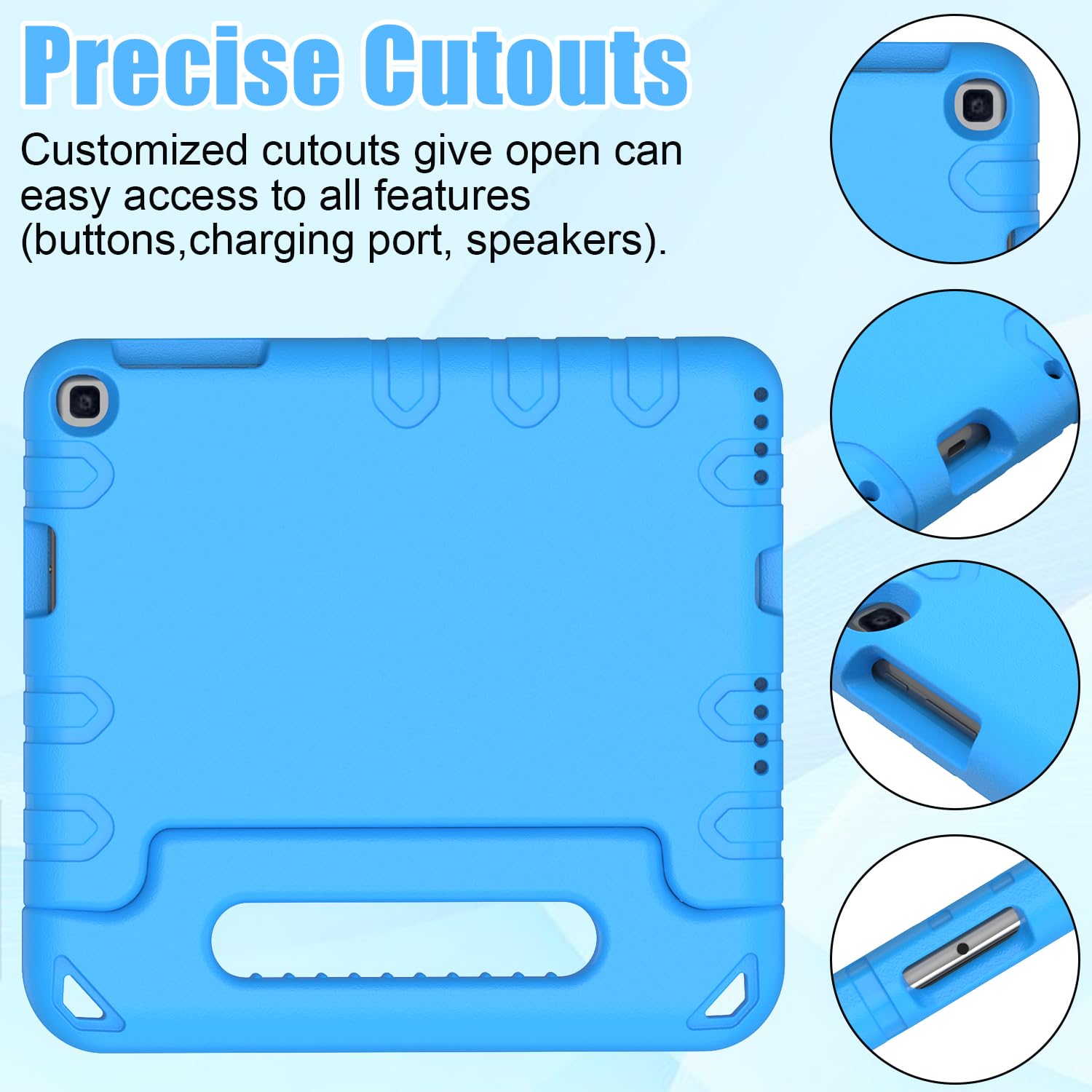 Bmouo Kids Case For Samsung Galaxy Tab A 10.1 (2019) Sm T510/T515, Shockproof Light Weight Protective Handle Stand Kids Case For