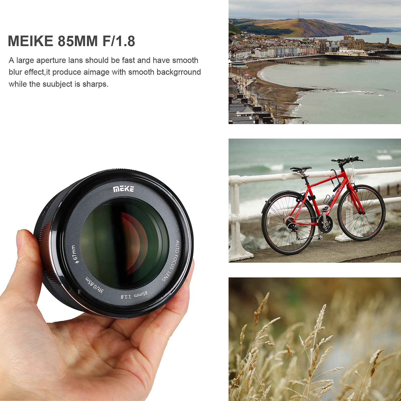 Meike 85Mm F1.8 Large Aperture Full Frame Auto Focus Telephoto Lens For Canon Eos Ef Mount Digital Slr Camera Compatible With Ap