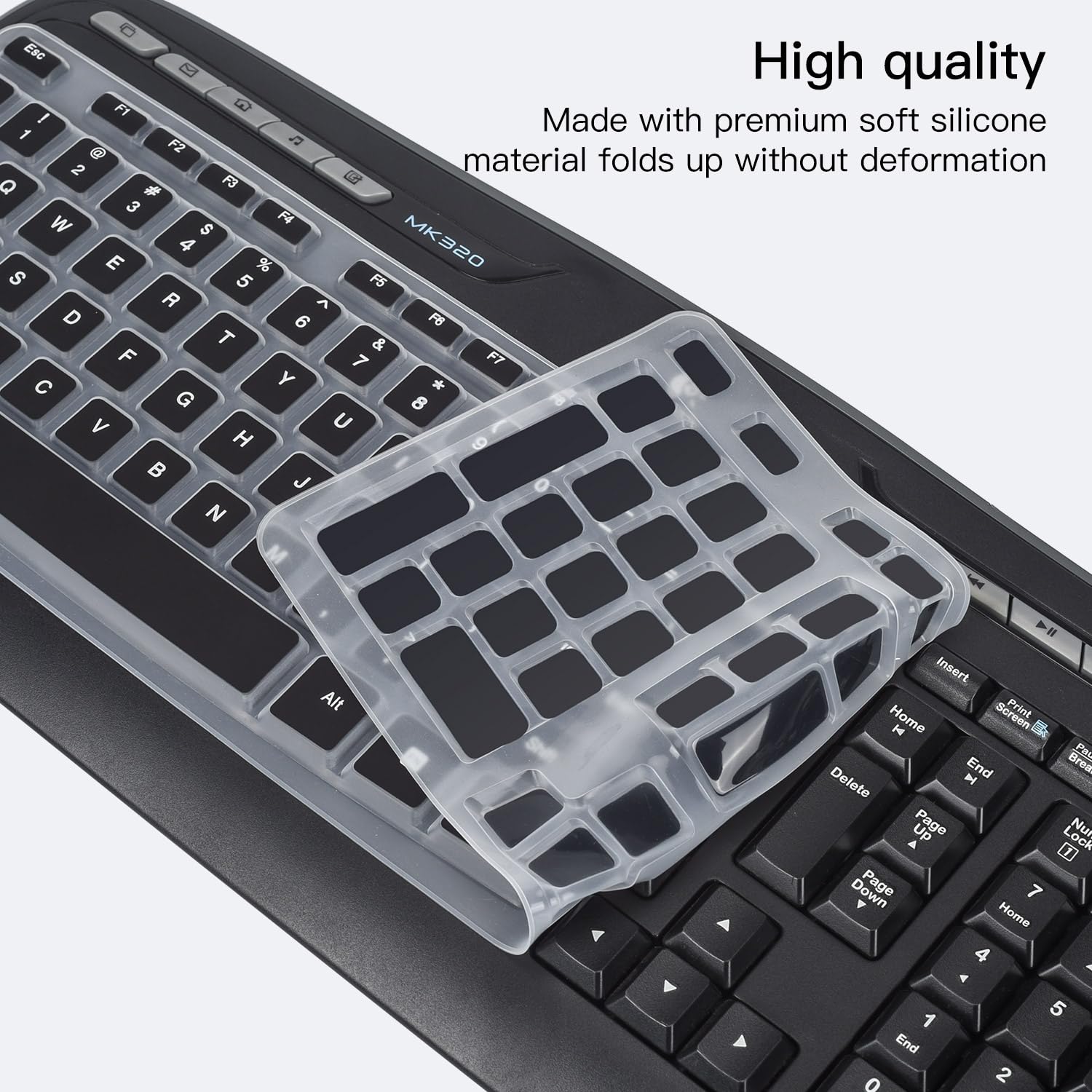 Keyboard Cover For Logitech Mk320 K330 Mk335 Wireless Keyboard, Waterproof Silicone Keyboard Protector For Logitech Mk320 Mk335,