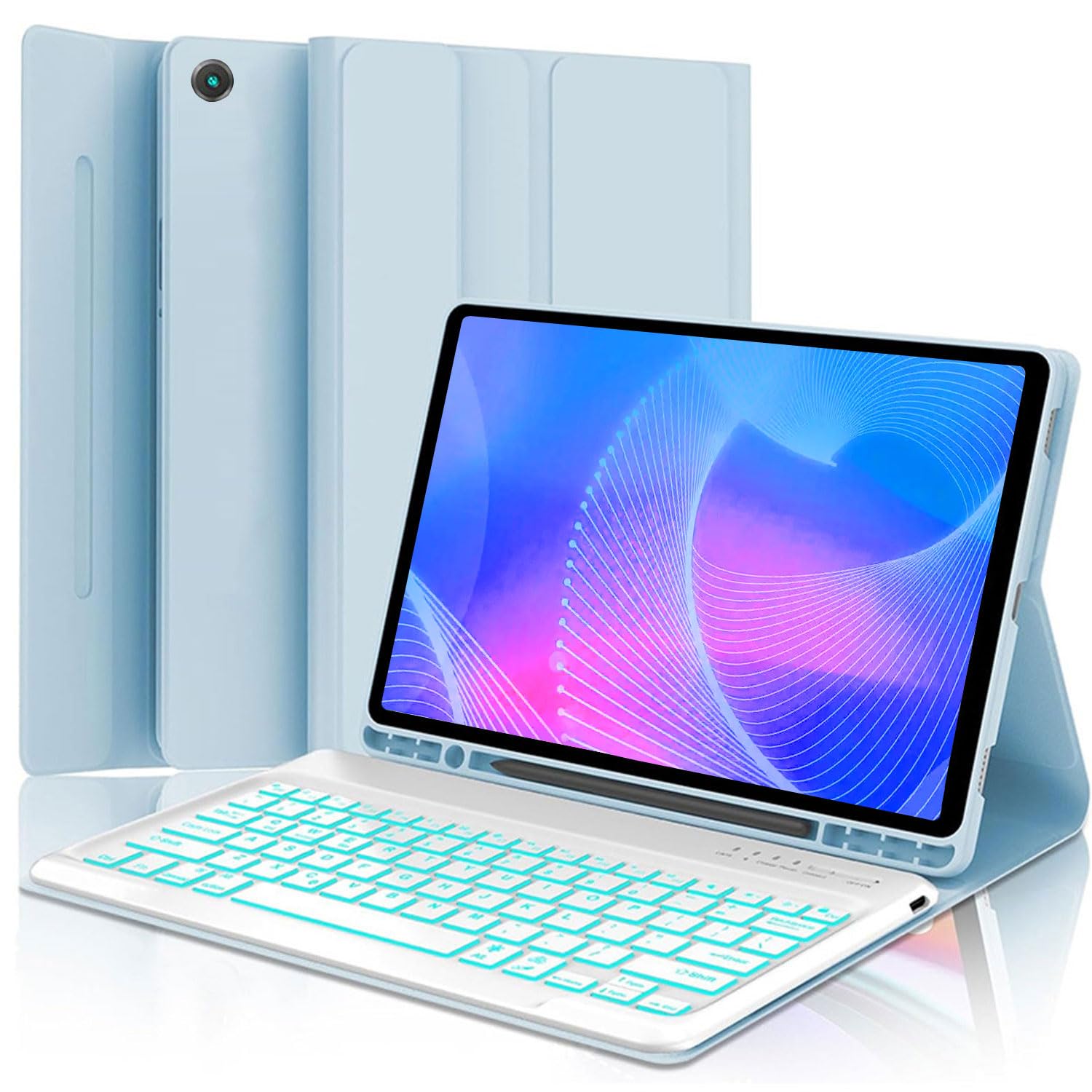 Keyboard Case for Samsung Galaxy Tab A11 Plus/ A9 Plus 11 inch (SM-X210/X216/X218) 2023, Backlite A9+ Keyboard Case with S Pen H