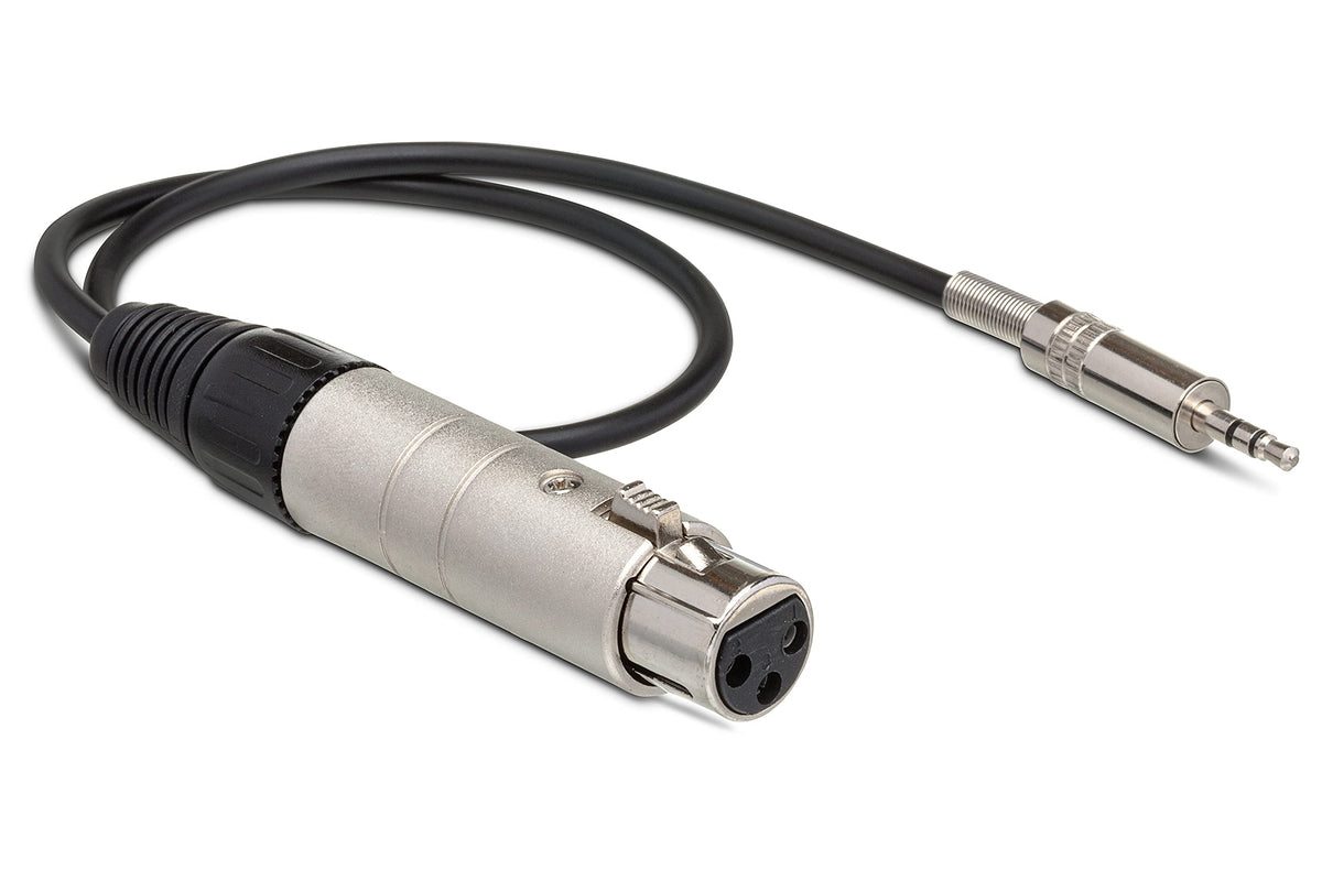 Hosa Mit 156 Xlr3F To 3.5 Mm Trs Impedance Transformer, 18 Inch