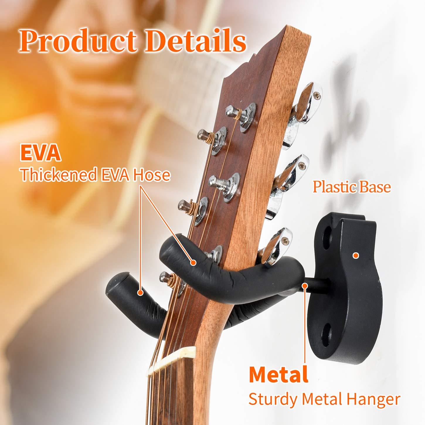 Guitar Hanger And Guitar Wall Mount Holder Hook Stand, String Instruments Wall Rack Bracket Hangers For Acoustic Electric Bass C