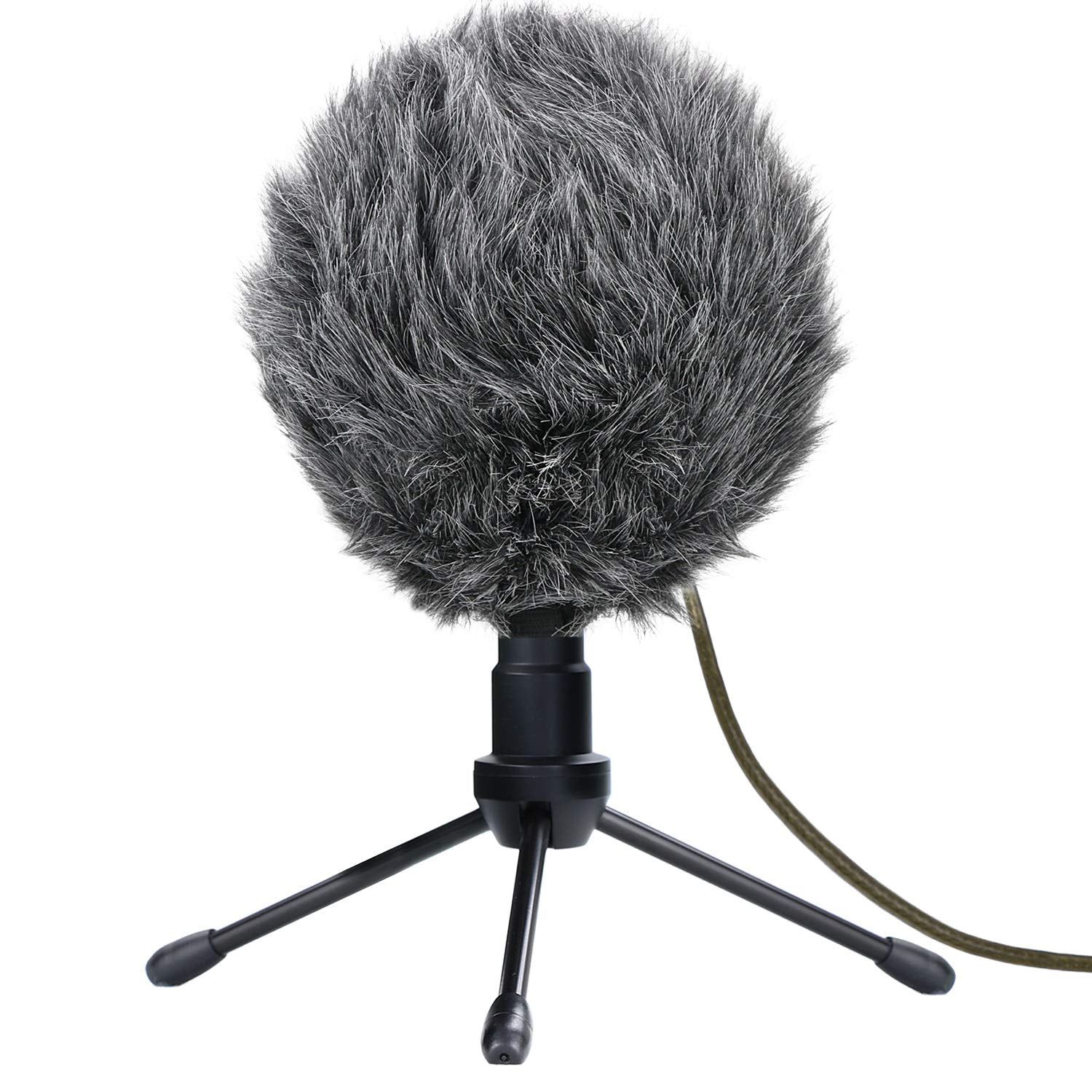 Sunmon Deadcat Mic Windshield Fur Filter For Blue Snowball Ice Condenser Microphone   Outdoor Mic Windscreen Wind Muff (Grey)