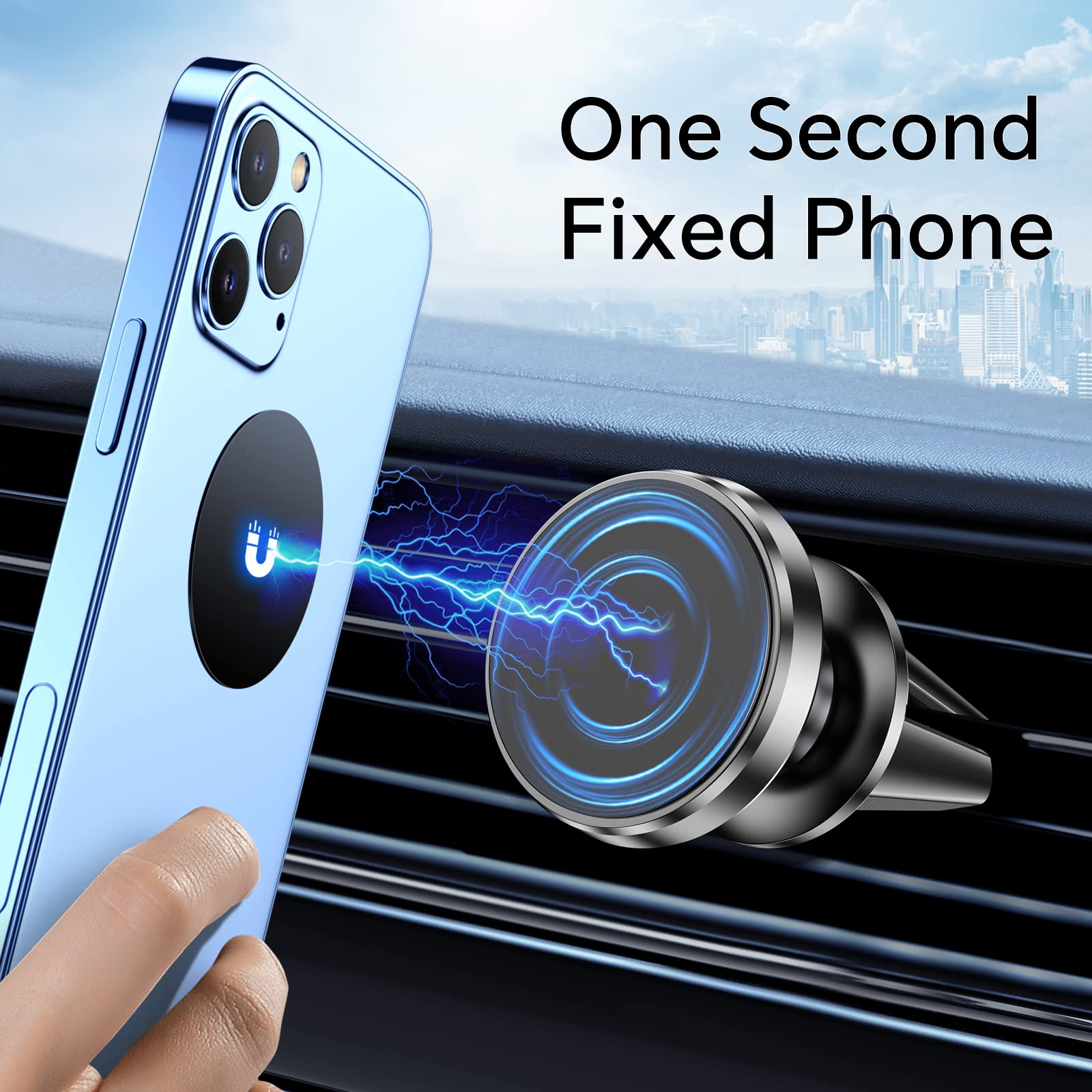 ?2-Pack?Car Vent Magnetic Phone Mount[ Easily Install ] Reusable Magnetic Phone Holder For Car Vent Air[ Strong Magnet ] [ 360 R