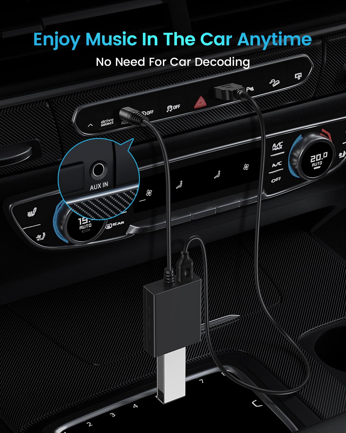 Andtobo Usb To Aux Audio Adapter, 3.5Mm Male To Usb Female, Car Music Player