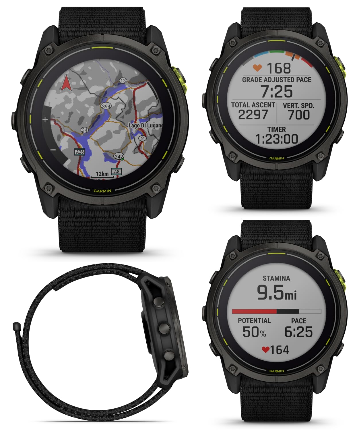 Wearable4U Garmin Enduro 3 - 51 Mm, Solar, Sapphire, Ultraperformance Gps Smartwatch, Carbon Gray Dlc Titanium With Black Ultraf
