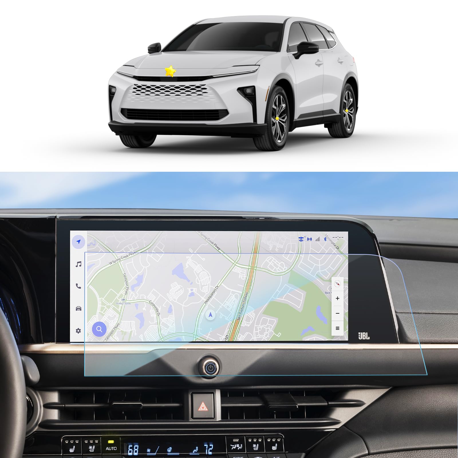 Sktu For 2025 Toyota Crown Signia Screen Protector For 2025 Toyota Crown Signia (Xle/Limited) 12.3 Inch Navigation Display 2025 Crown Signia Accessories Screen Protective Film [Tempered Glass, 9H Hardness, Hd Clear]