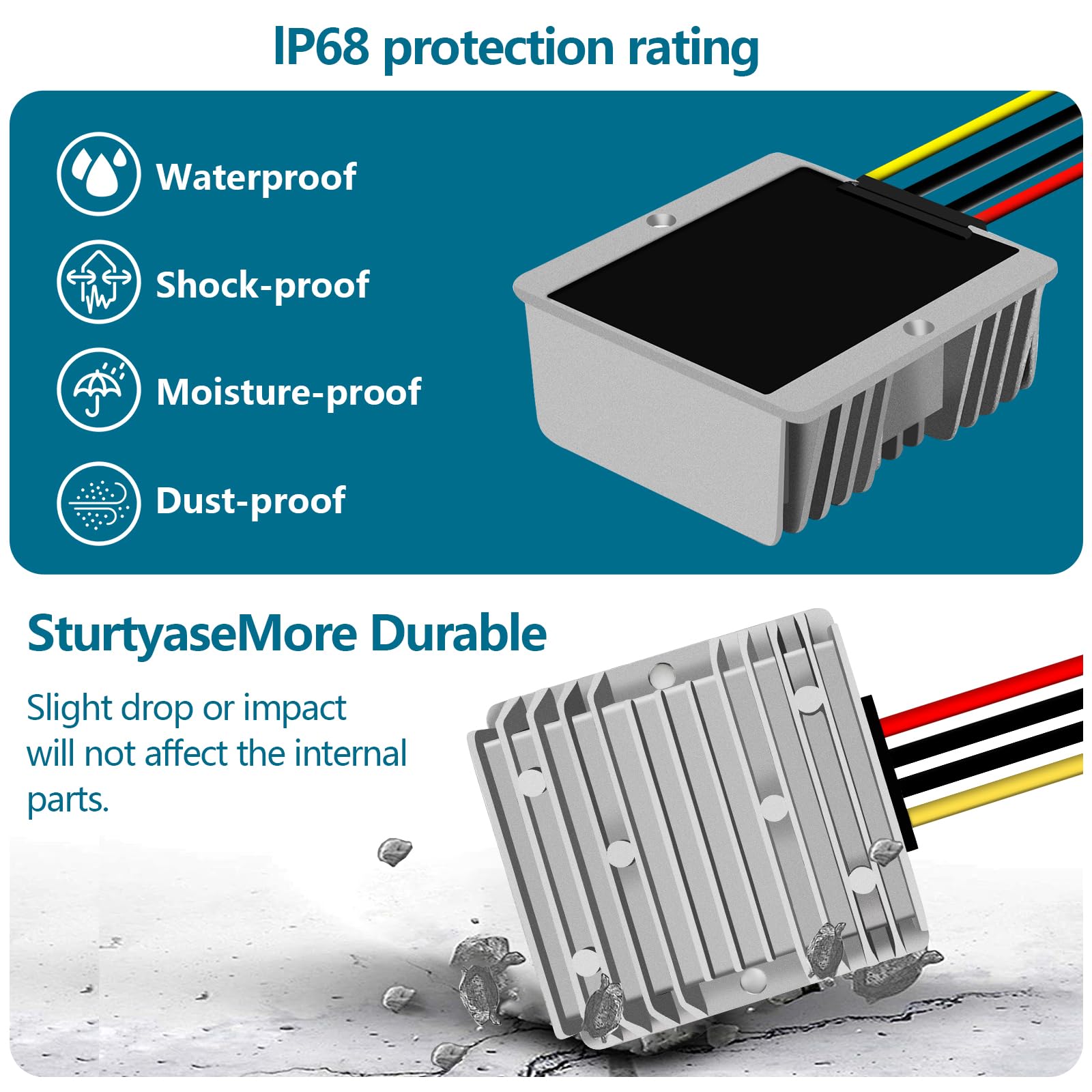 Yrdzxg 10A 12V To 24V 240W Dc Step Up Converter, Regulator, Boost Converter, For Led Club Car Light Bar, Ip68 Waterproof Power M