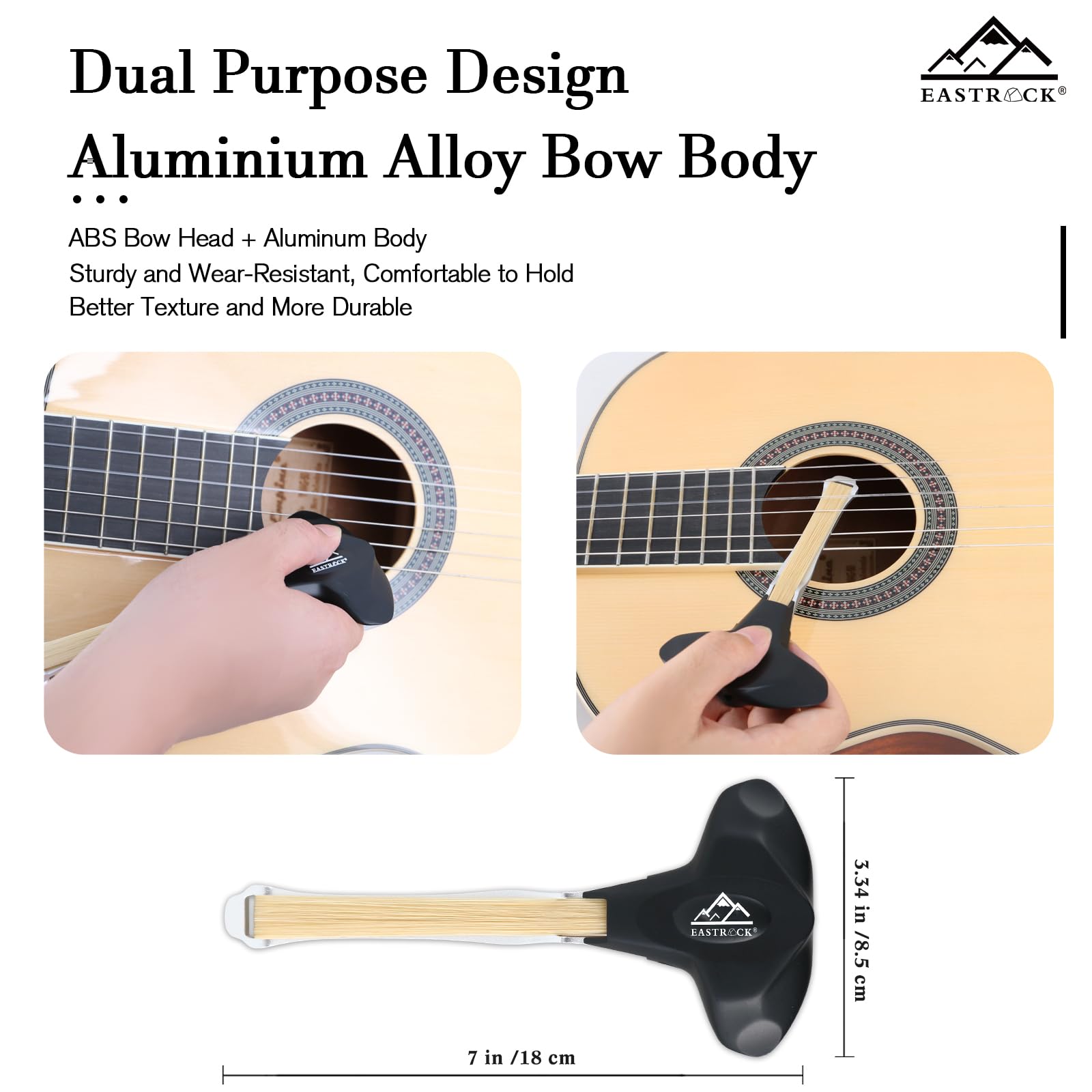 Eastrock Guitar Bow, 2 In 1 Real Horsehair Guitar Bow For Acoustic, Create Violin & Cello Like Sounds, Christmas Birthday Gift F