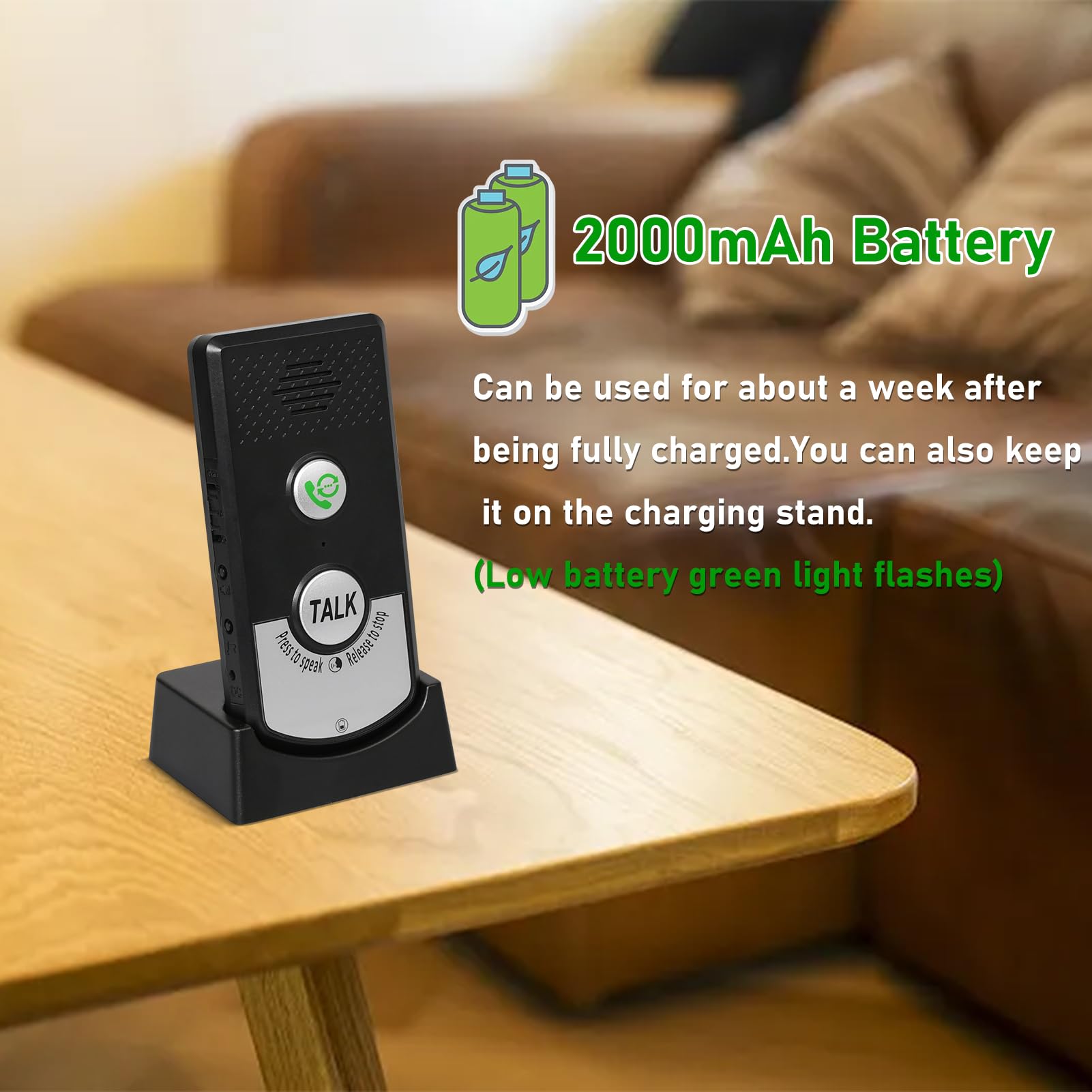 2 Way Wireless Intercom For Home Hospital Hotel,1000M Range Indoor Intercoms Wireless