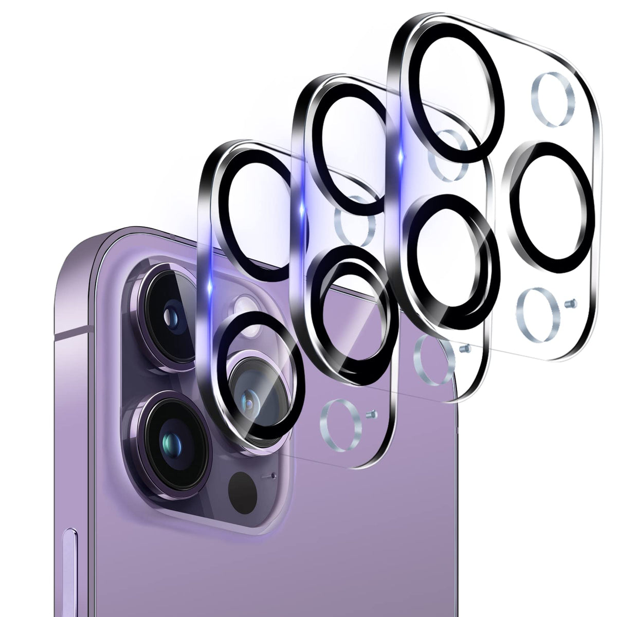 ?3 Pack?Dengduoduo Tempered Glass Camera Lens Protector For Iphone 14 Pro 6.1'' & Iphone 14 Pro Max 6.7'', Ultra Hd, 9H Hardness