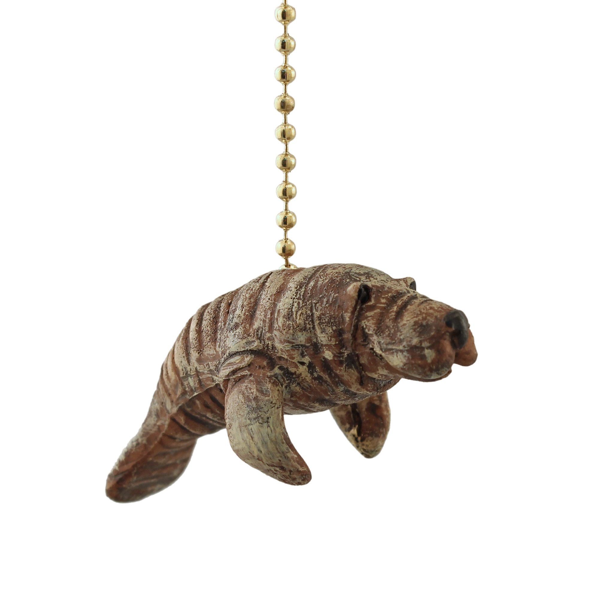 Tropical Manatee Sea Cow Tiki Ceiling Fan Light Pull Chain