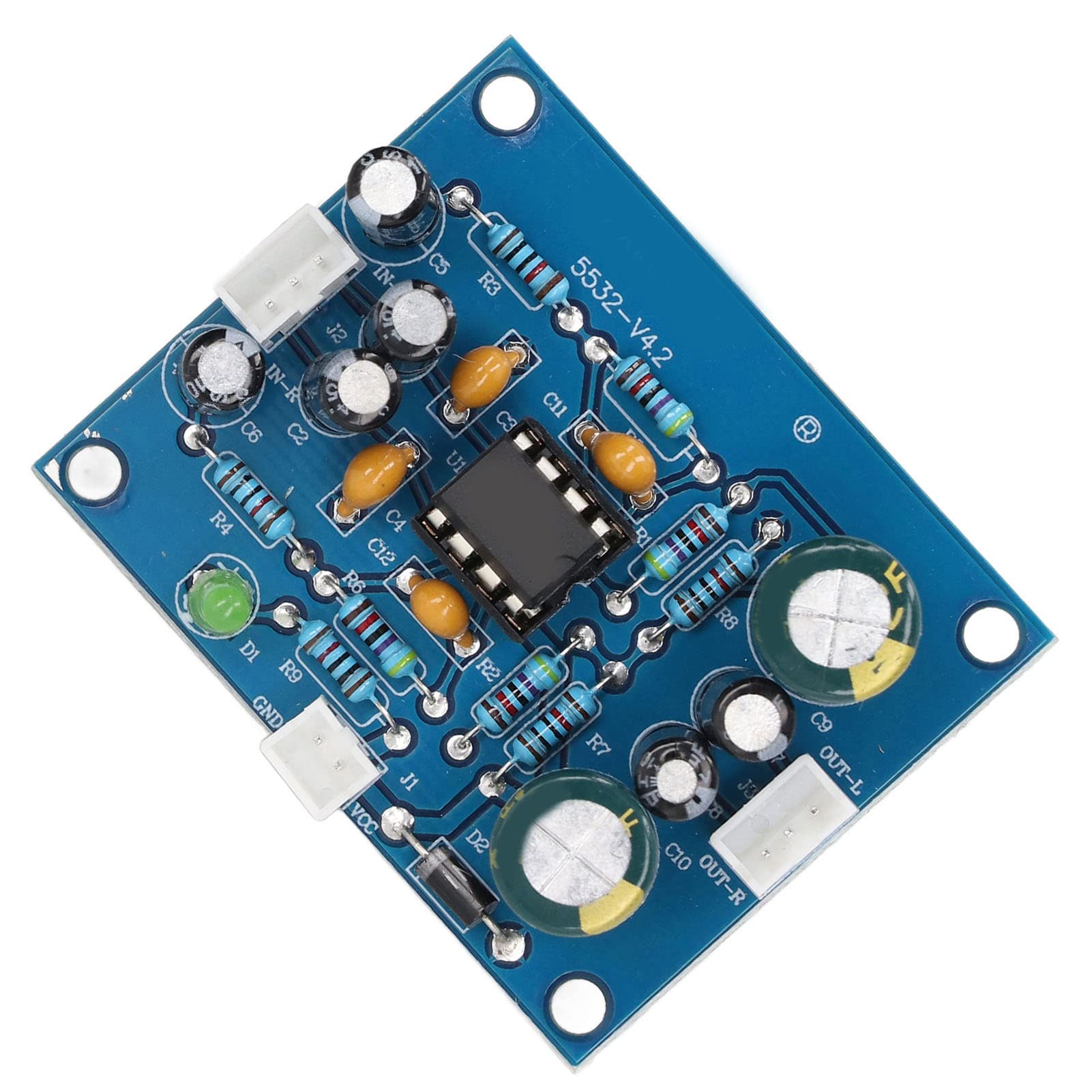Ne5532 Audio Preamplifier Board, Channel With 2 Audio Cables For Low Sensitivity Sources
