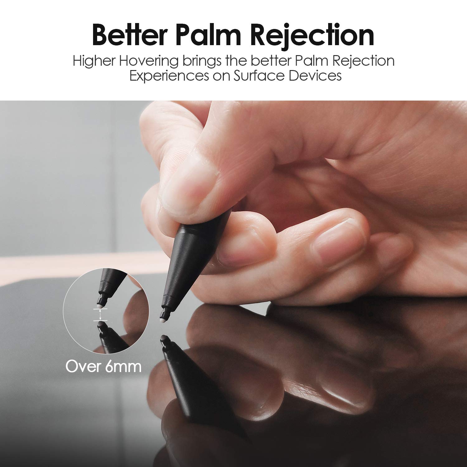 Uogic Pen For Microsoft Surface, Palm Rejection, 1024 Levels Pressure, Flex & Soft Hb Nib, Compatible With Surface Pro/Studio/Bo