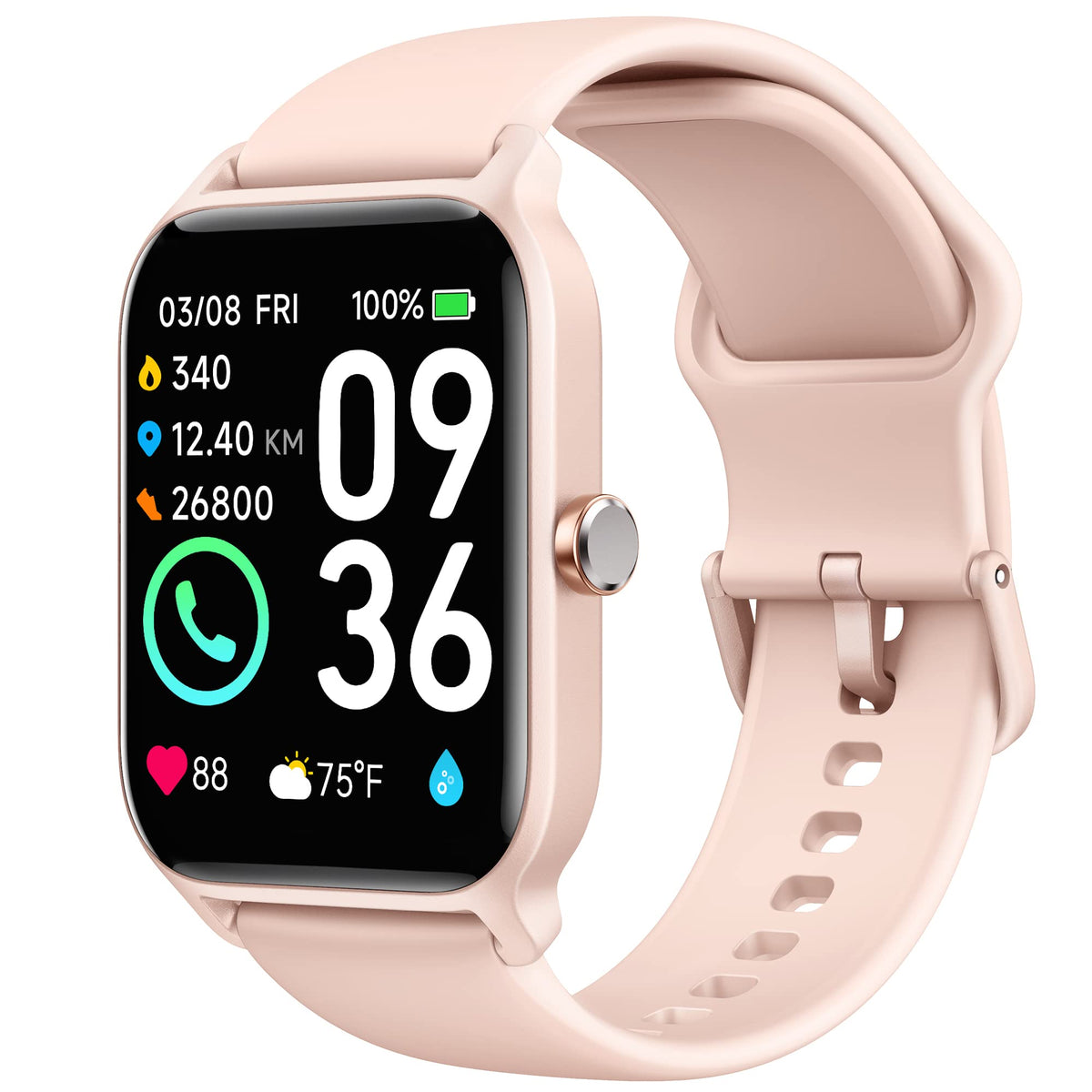 Smart Watch For Women,1.8''Fitness Watch(Answer/Make Call),Alexa Built In, [24H Heart Rate Sleep Blood Oxygen Monitor],5Atm Wate
