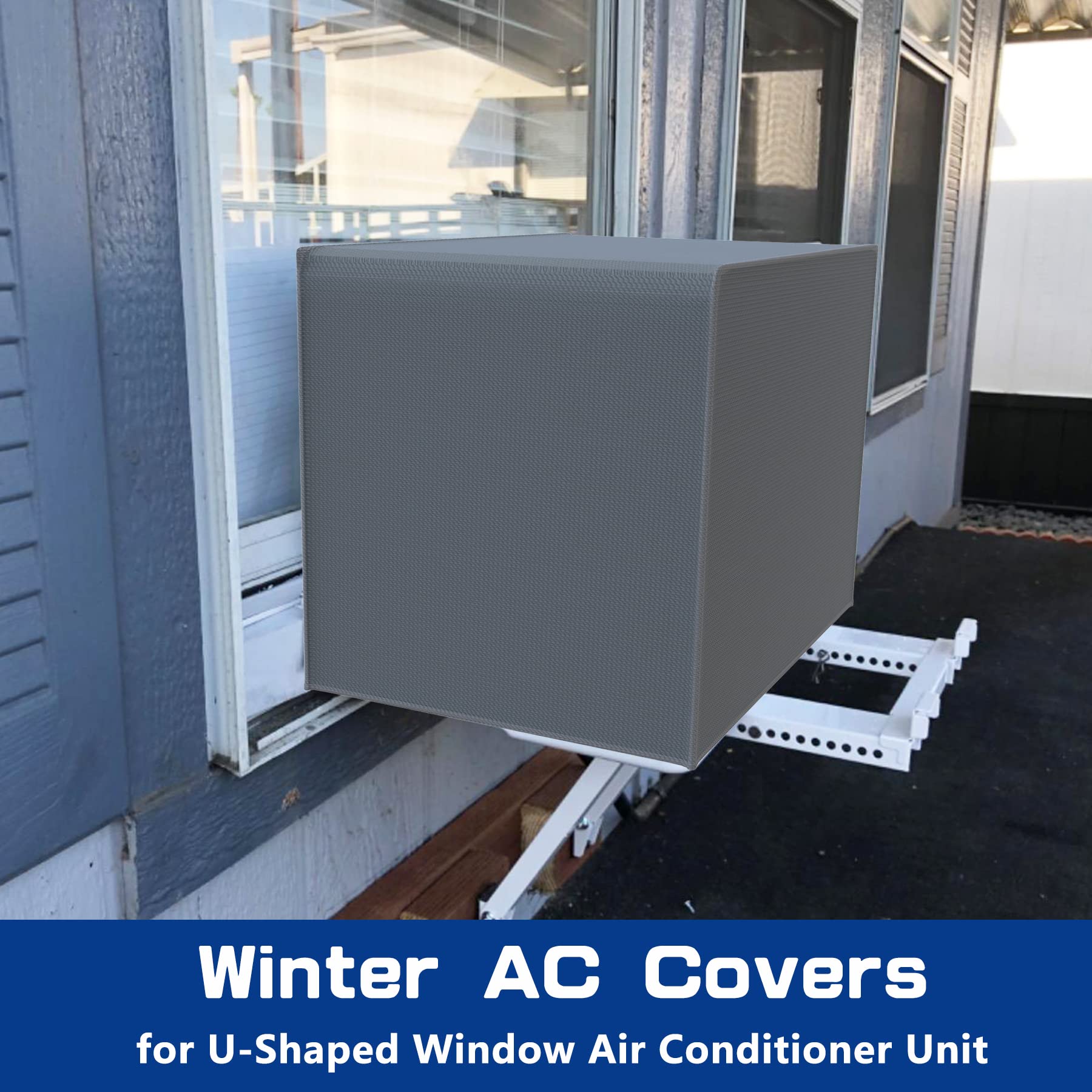 Wintcomfort U Shaped Window Air Conditioner Winter Cover, Heavy Duty Air Conditioner Cover For Outdoor Units Protection, Waterpr