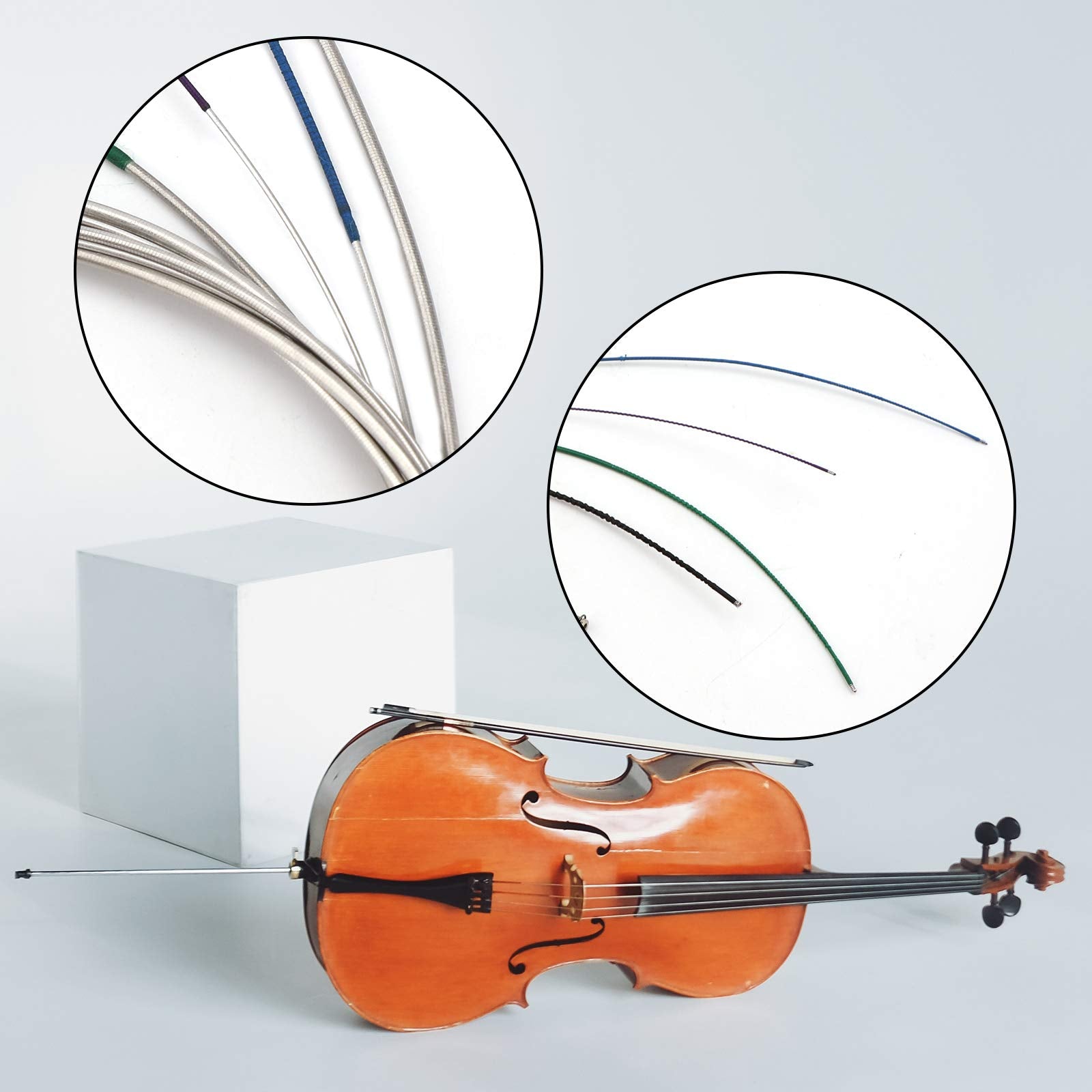 Luter 4/4 Cello String Universal Set Classic Silver String (Adgc) Steel Core With Nickel Plated Ball Head For Cello Instrument