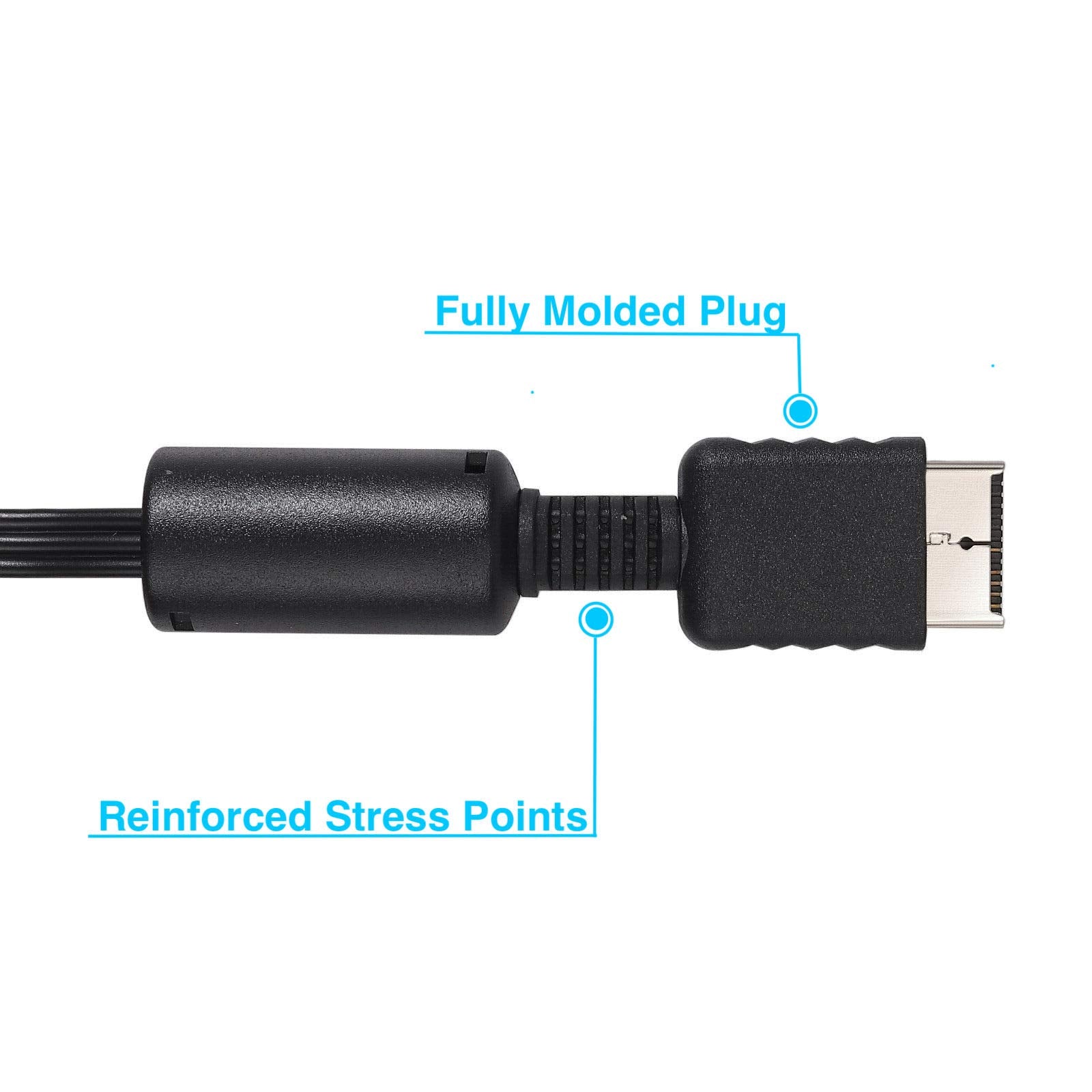 Suncala (Not Hdmi) 6Ft Av Tv Rca Audio Video Cord Cable For Playstation Ps2 Ps3 Cable (1Pack)