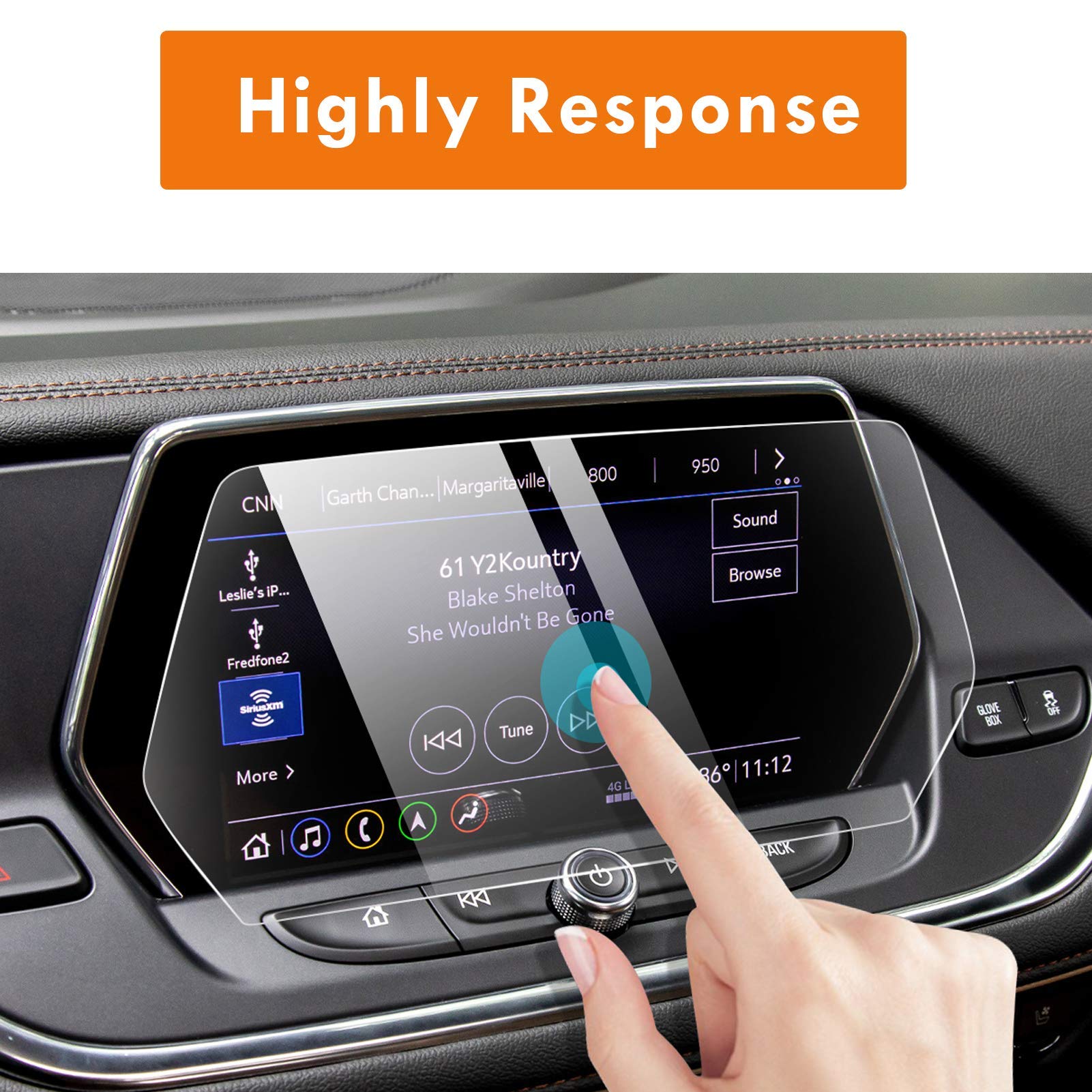 Moonlinks Blazer Screen Protector Compatible With Chevy Blazer 2019 2020 2021 2022,High Definition 9H Hardness Anti Glare Scratch Fingerprint Tempered Glass Touch Navigation Screen Protector (8 Inch)