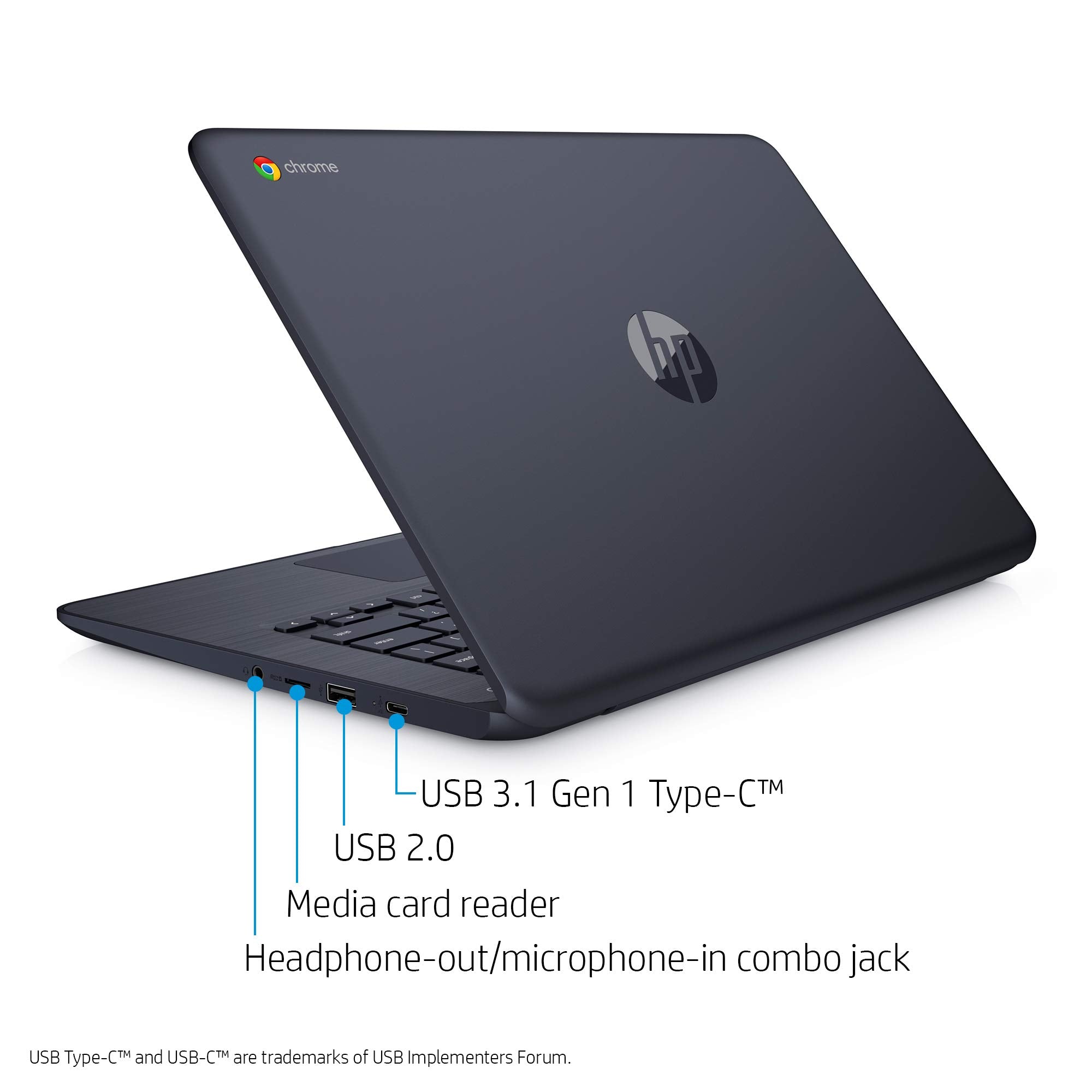 Hp Chromebook 14 Inch Laptop With 180 Degree  Hinge, Touchscreen Display, Amd Dual Core A4 9120 Processor, 4 Gb Sdram, 32 Gb Emm