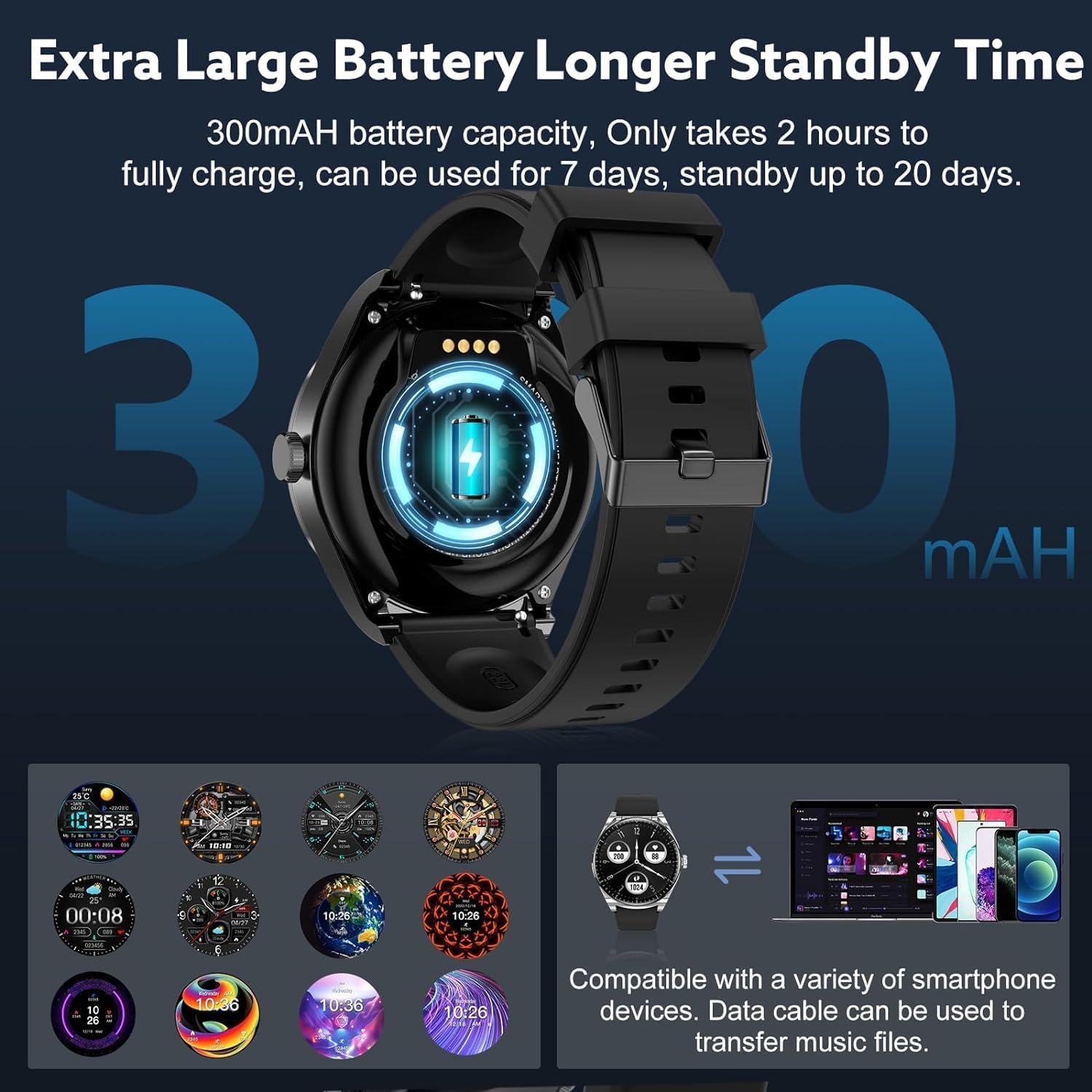 W@Nyou Smart Watch With Earbuds,2 In 1 Watch With Earbuds For Android Ios Can Receive Calls Messages Sleep Tracker Calorie Count