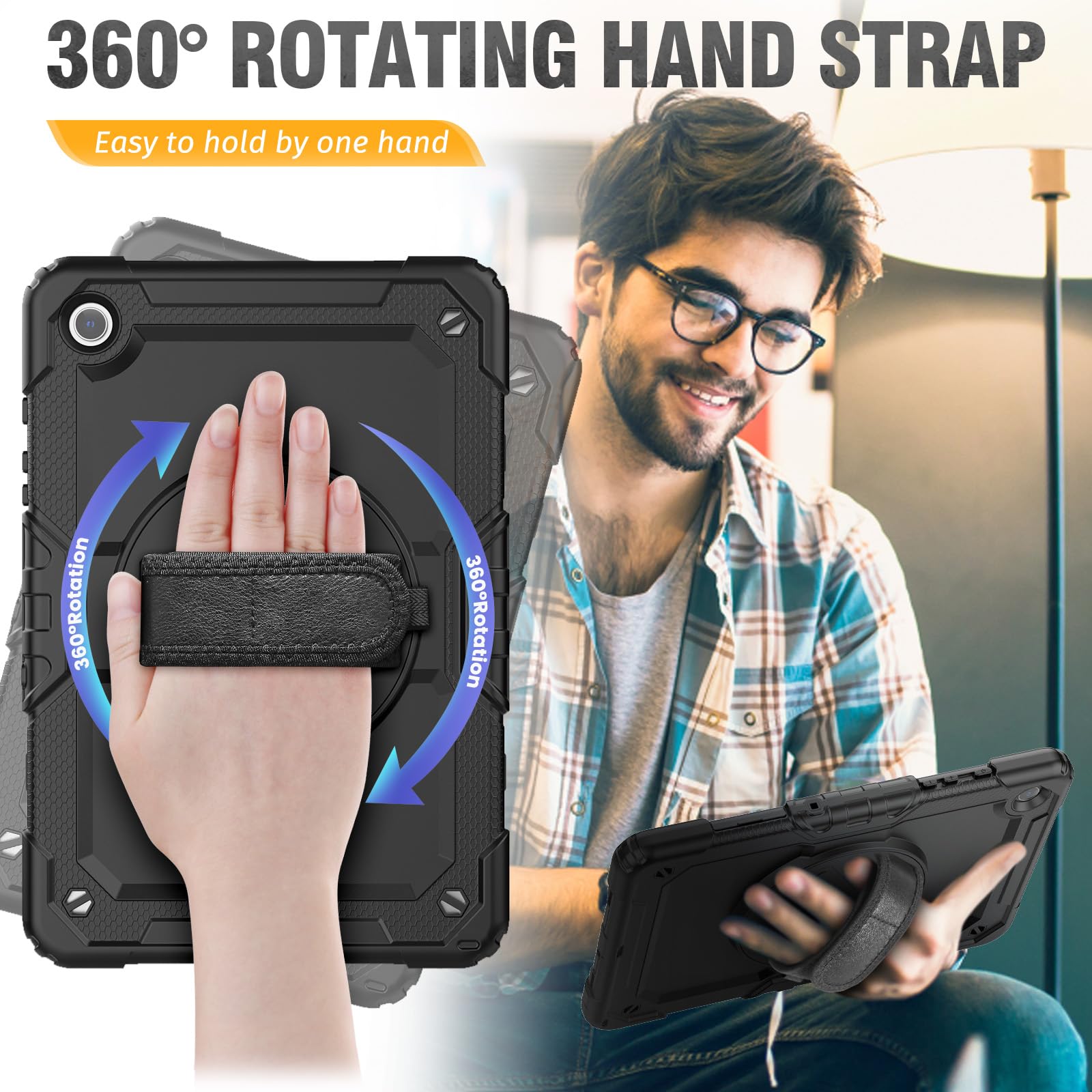 Hxcaseac Case For Samsung Galaxy Tab A9+/ A9 Plus Case 11 Inch, Protective With Screen Protector/Hand Strap/Pen Holder, Sturdy S