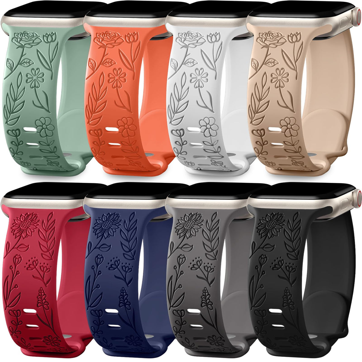 Easuny 8 Pack Bands For Women Compatible With Apple Watch 40Mm 41Mm 38Mm 42Mm 44Mm 45Mm 46Mm 49Mm Iwatch Series 10 9 8 7 6 5 4 3