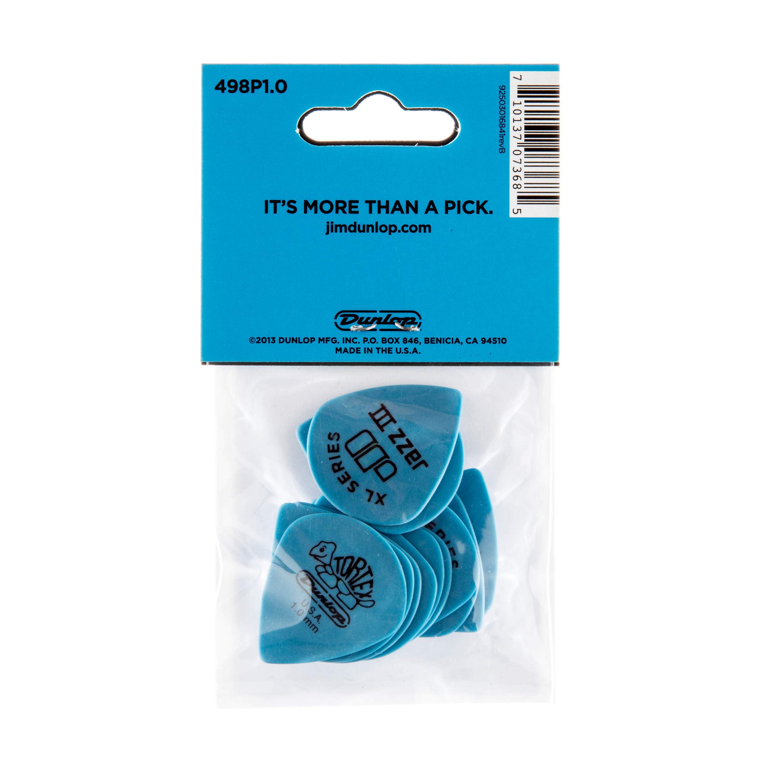 Dunlop 498P1.0 Tortex� Jazz Iii Xl, Blue, 1.0Mm, 12/Player'S Pack