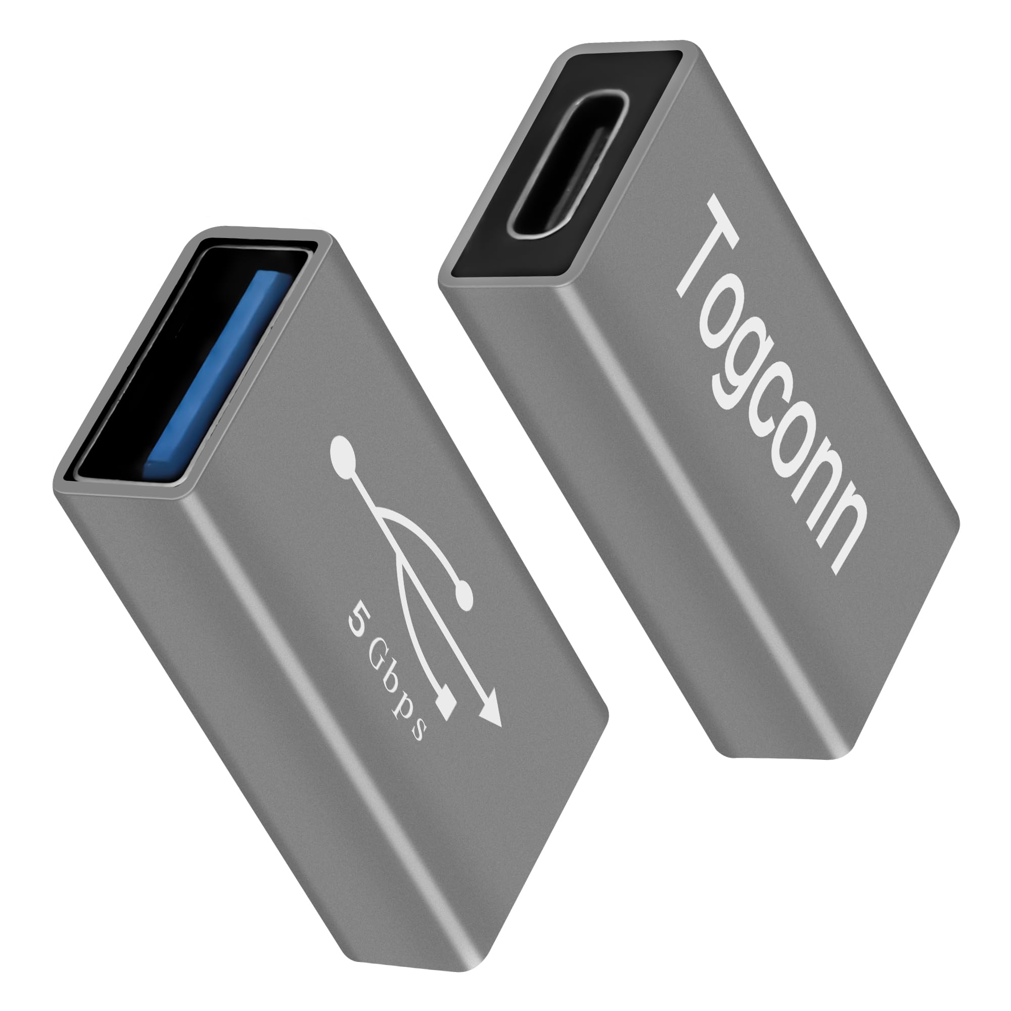 Togconn Usb C To Usb 3.0 Adapter (2 Pack),Usb Type C (Female) To Usb A (Female) Coupler Convert,Bi Directional High Speed Usb Ex