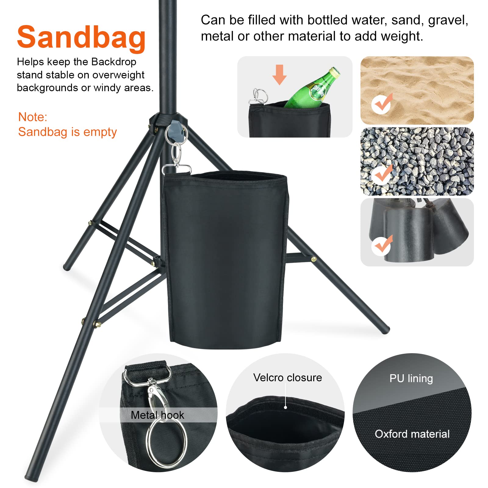 Linco Lincostore 9X10 Ft Photography Photo Backdrop Stand Background Support System Kit 4154 4236 Black