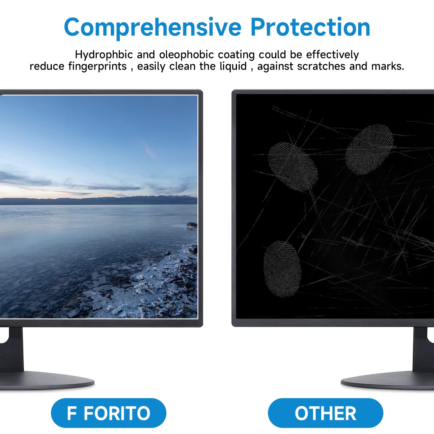 F Forito 2 Pack 23 Inch Anti Glare Matte Computer Screen Protector For 16:9 Monitor, Computer Screen Cover Compatible With 23''