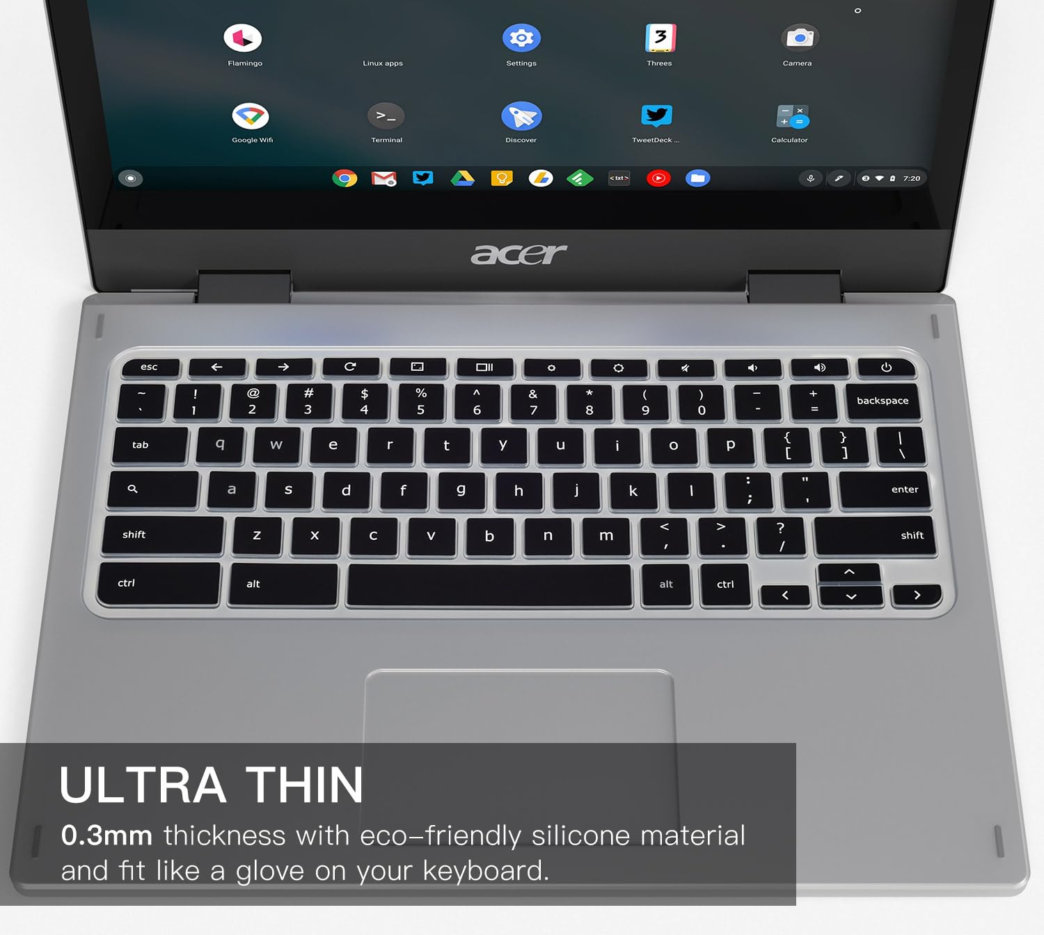 Casebuy Keyboard Skin Cover For Acer Chromebook Spin 11 311 Cp311 C733 R11 C738T 511 512/Chromebook 314 514 Cb314 Cb514 /Chromeb