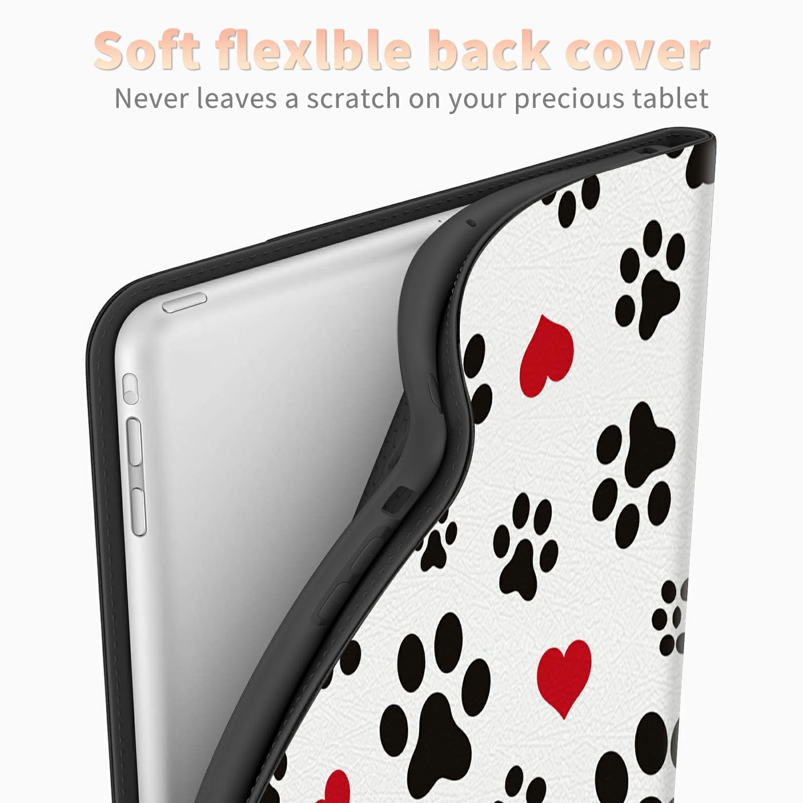 Cute Dog Paw Prints Case For All New 6.8 Inch Kindle Paperwhite 11Th Generation 2021, Pu Leather Folding Stand Slim Case With Au