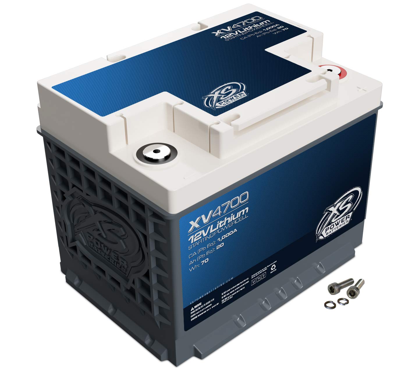 XS Power XV4800 1335 Amp Lithium Battery with M6 Terminal Hardware - Group 47 12 Volt 6Ah 670CA Deep Cycle LTO Racing Powercell