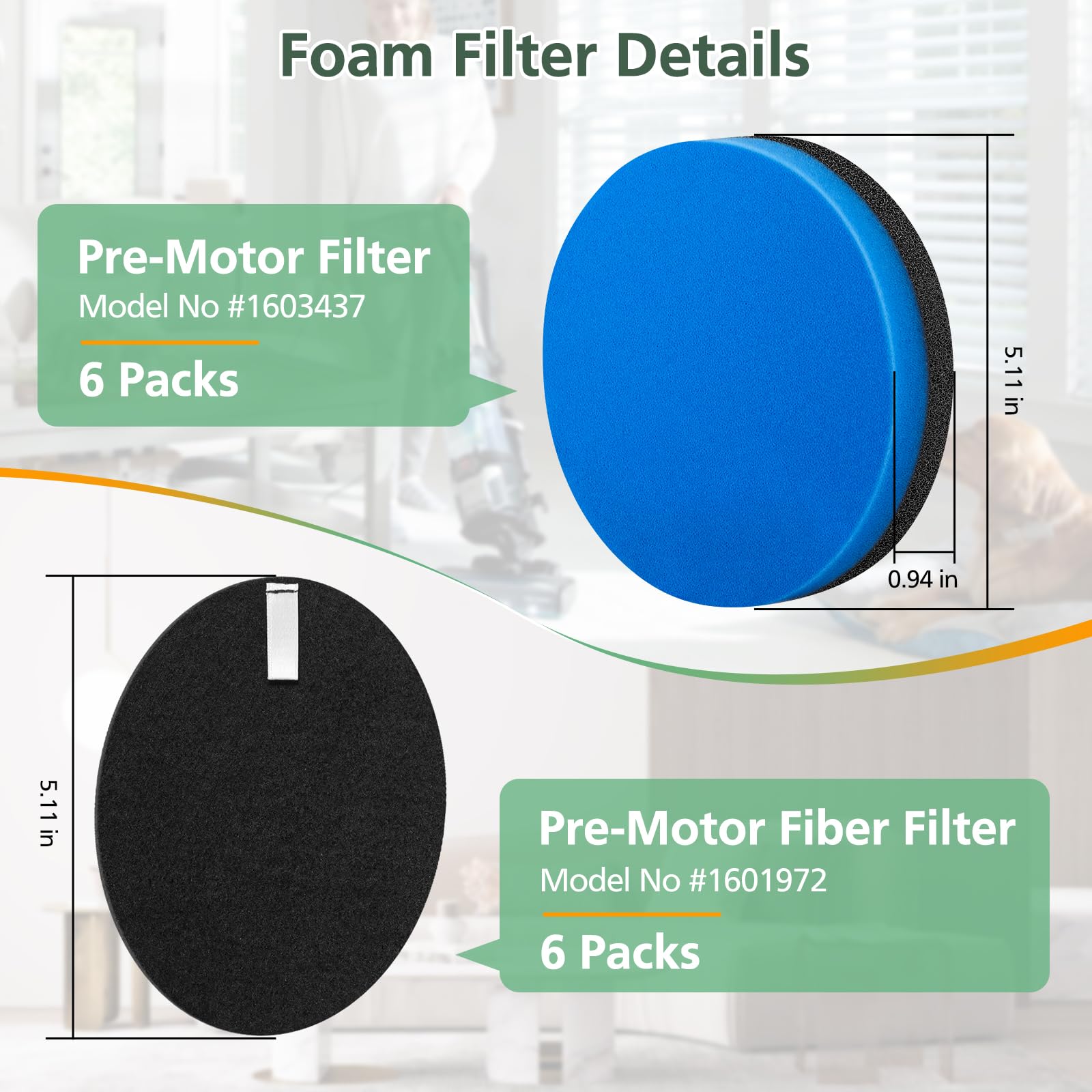 Hepa Filter Replacement Kit Compatible With Bissell 2998 Multiclean Lift Off Pet Vacuum, Fit For Bissell 2998 2999 2849 3000 305
