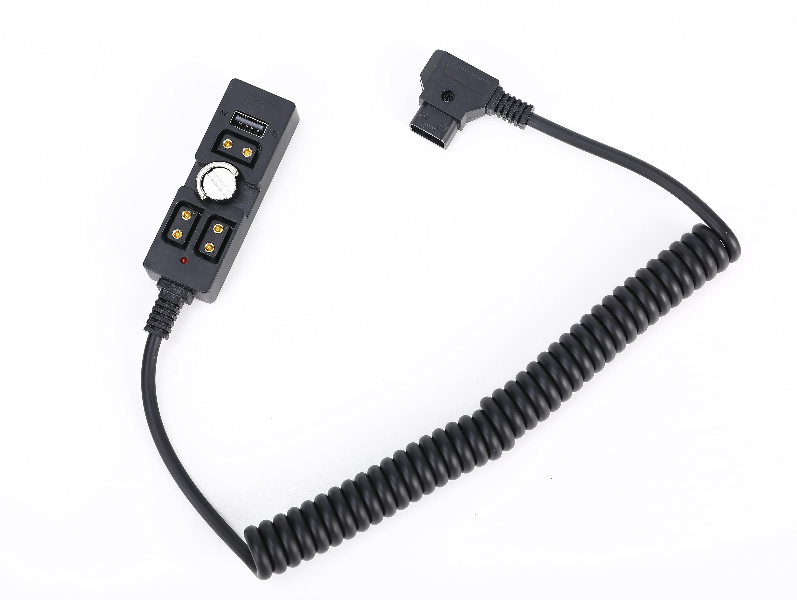 Chikoni D Tap Male To 3 Port Female Splitter Power Cable Hub Connector With Usb And Indicator Light Suitable For Anton Bauer V Mount Arri Red Camera Tilta Steadicam Idx Battery, For D Tap Outputs