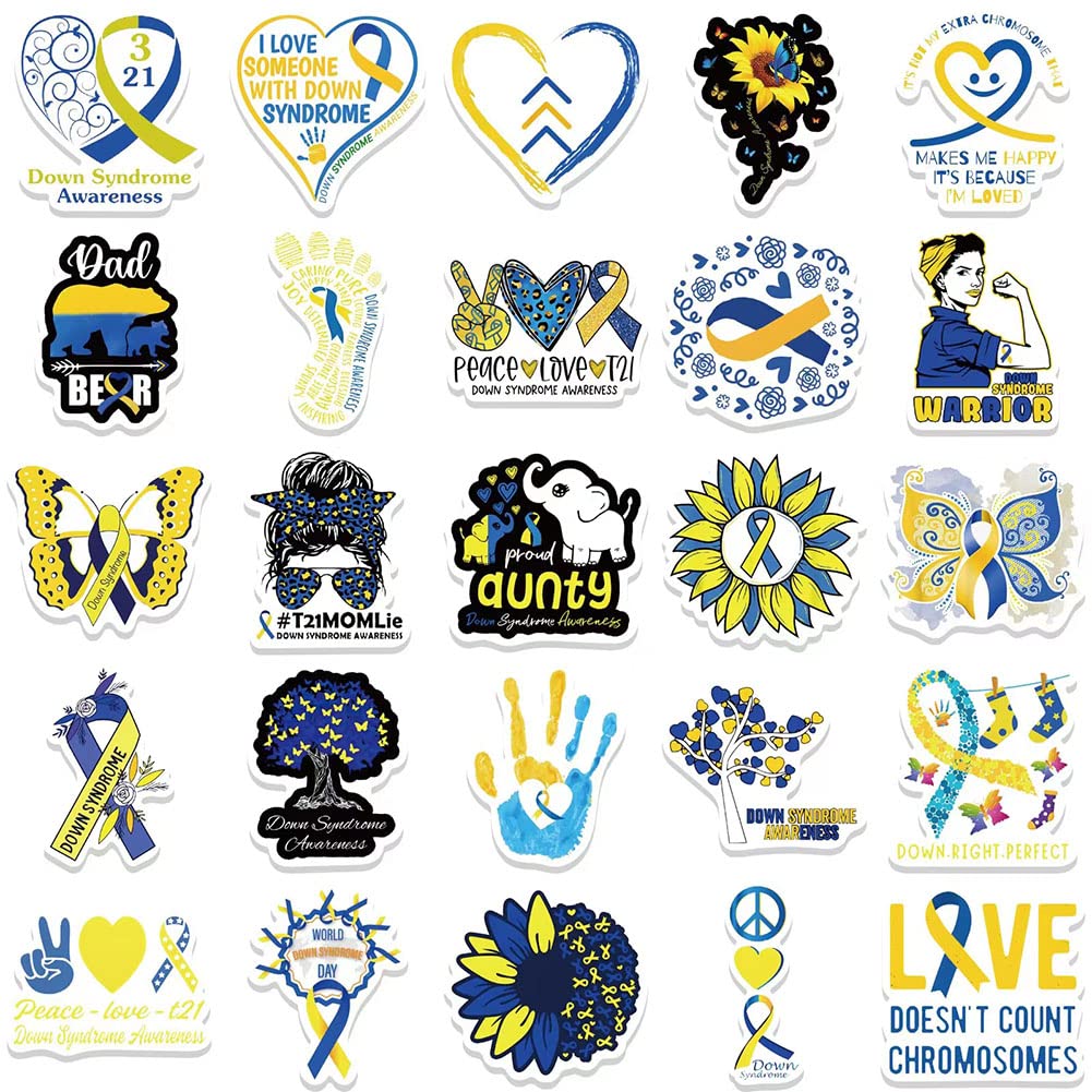 Down'S Syndrome Stickers |50Pcs Care Ds Waterproof Vinyl Decals For Water Bottles Laptop Luggage Cup Computer Mobile Phone Skate