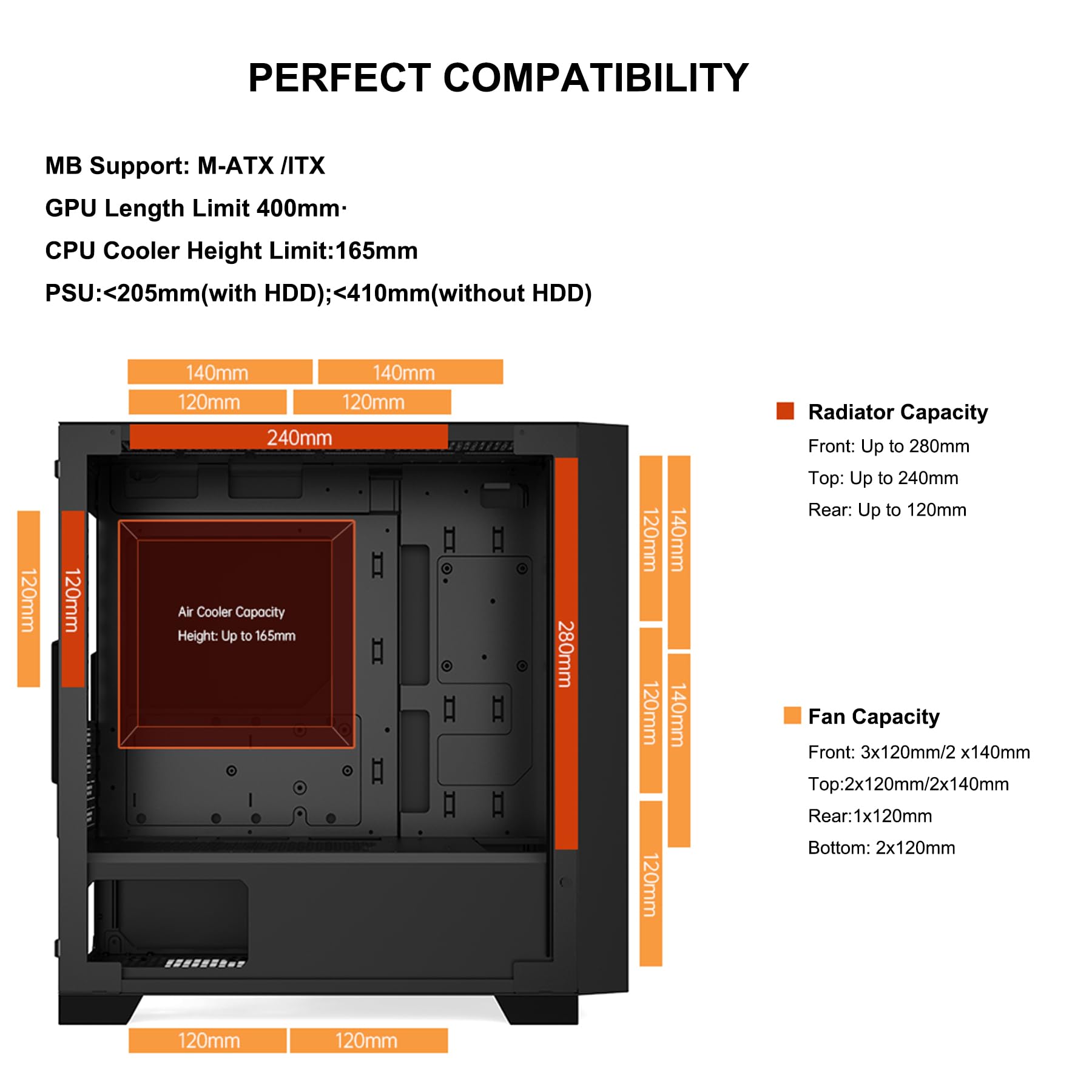 Pccooler Cps C3D310 Airflow M Atx Pc Case Mid Tower Desktop Computer Gaming Superior Case For Itx/M Atx With 2 Argb Case Fans,16