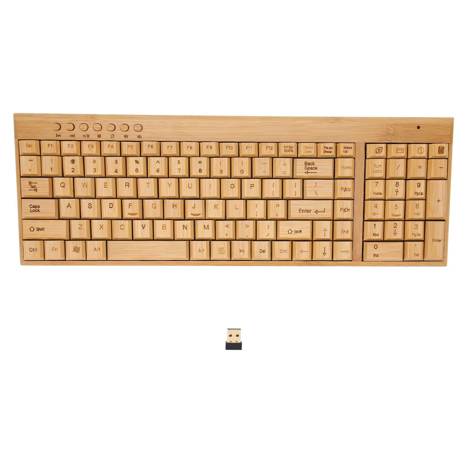 Bamboo Keyboard And Mouse, 2.4Ghz Computer Devices With Usb Receiver, Optional 1200Dpi Mousecompact Keyboardwireless Keyboard An