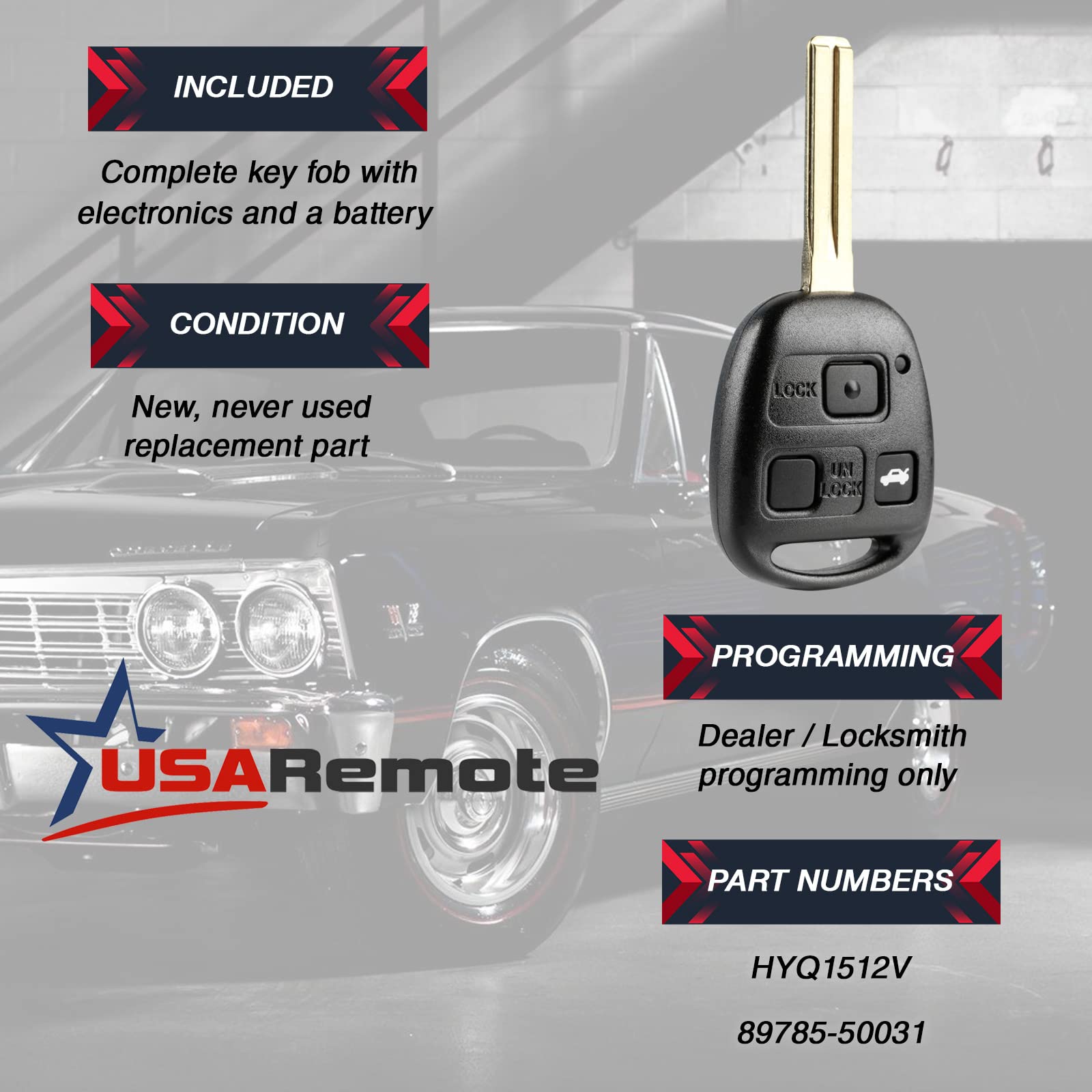 Key Fob Fits 1997 2005 Es300 Gs300 Gs400 Gs430 Is300 Ls400 Keyless Entry Remote (Hyq1512V)