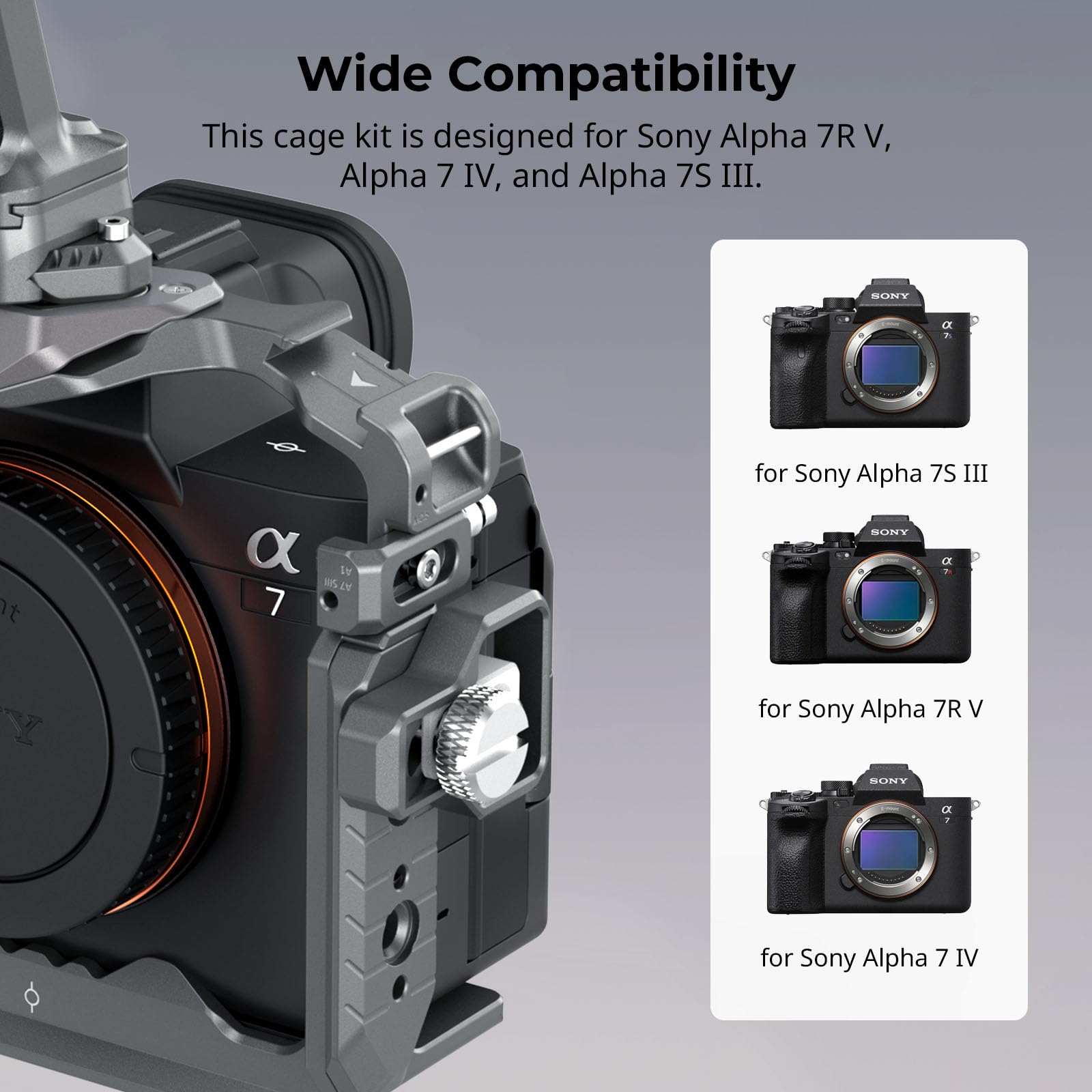 Smallrig Hawklock Quick Release Cage Kit For Sony Alpha 7R V/Alpha 7 Iv/Alpha 7S Iii, With Top Handle, Side Handle, Monitor Moun