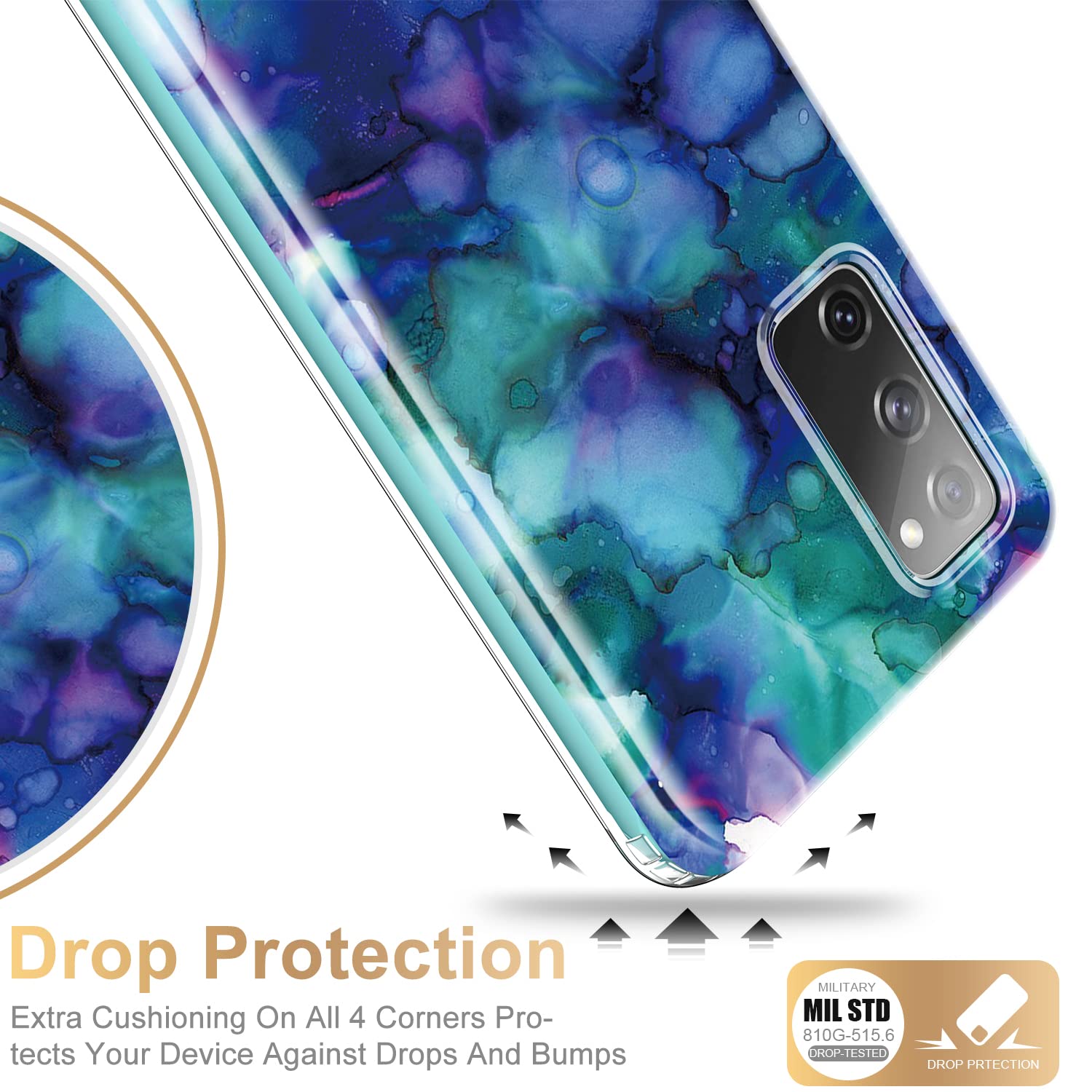 Esdot Compatible With Samsung Galaxy S20 Fe Case (Not For S20) With Built In Screen Protector, With Fashionable Designs For Wome