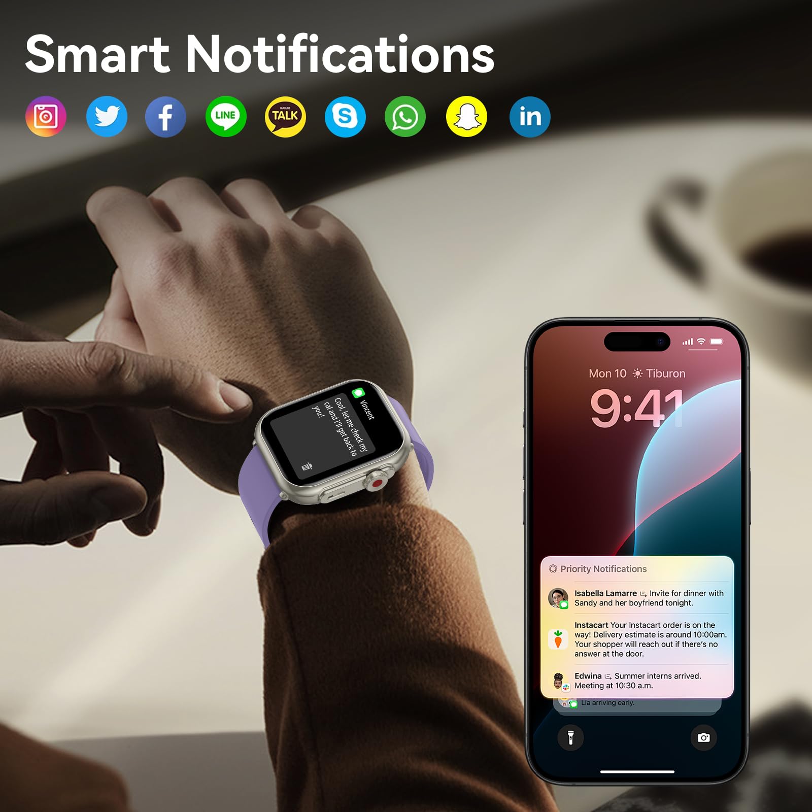 Smart Watch For Men Women, 1000 Mah 100 Day Battery Life, 1.85 '' Fitness Tracker Bluetooth Call/Make Calls, 110+ Sport Modes, I