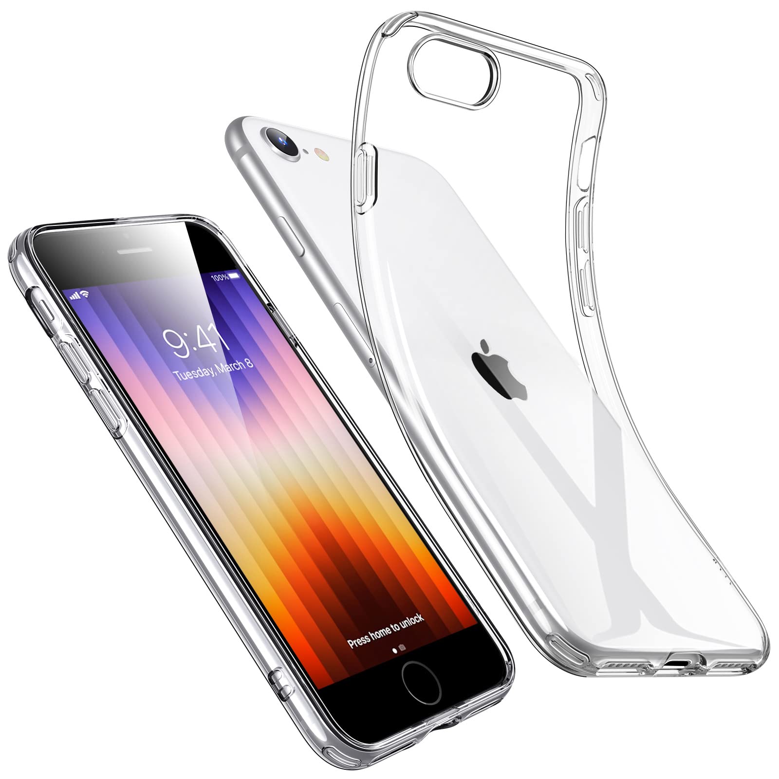 Esr Clear Silicone Case Compatible With Iphone Se (2022) Case, Iphone Se (2020), Iphone 8, Thin Soft Tpu Transparent Protective